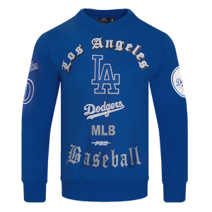 Pro Standard Men's MLB Los Angeles Dodgers Old English Crewneck -Blue