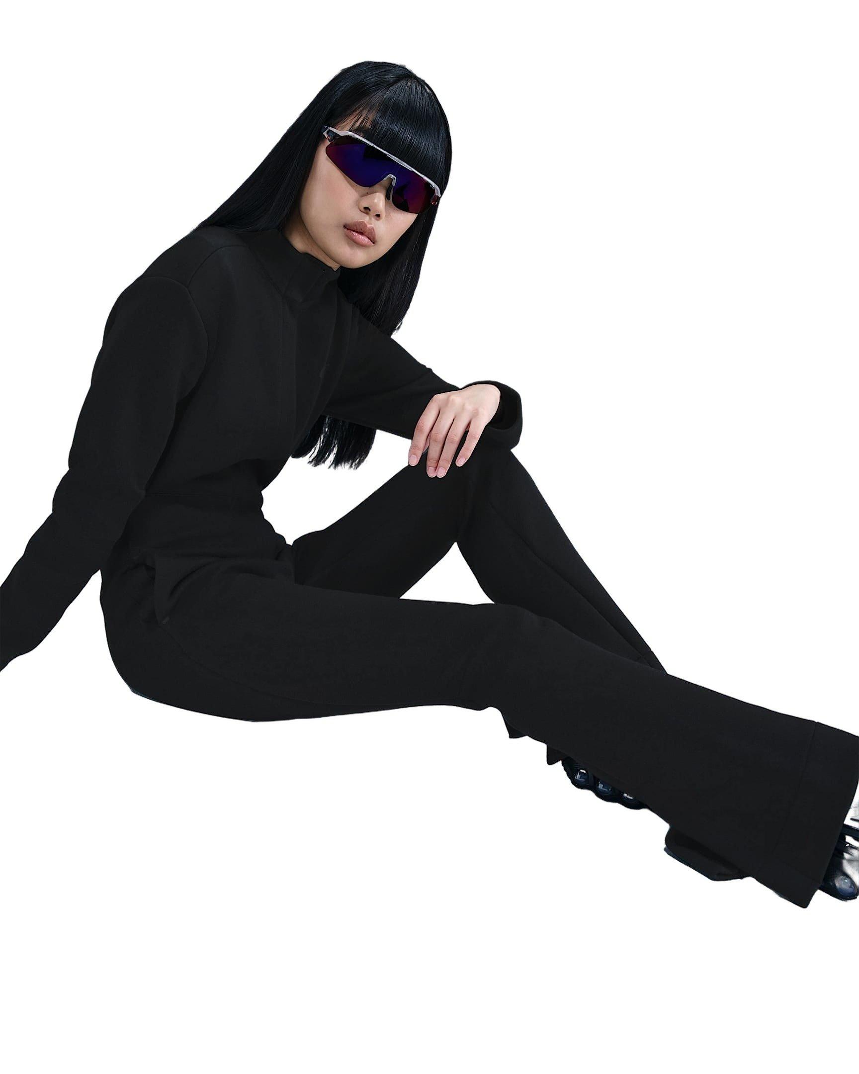 Nike Women's Sportswear Tech Fleece Jumpsuit -Black - BLACK Thumbnail View 3