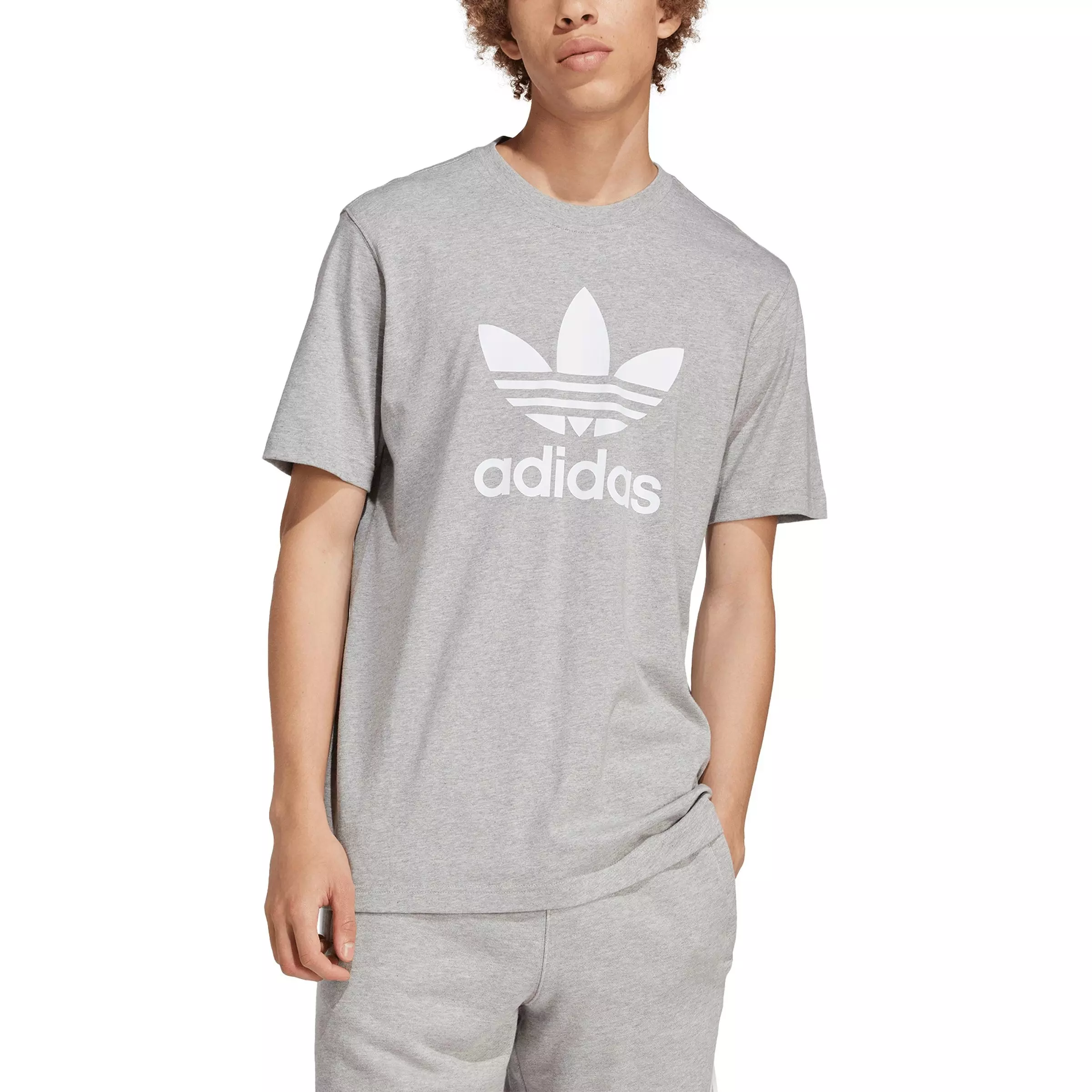 adidas Men's Originals Adicolor Trefoil T-Shirt - Grey - GREY