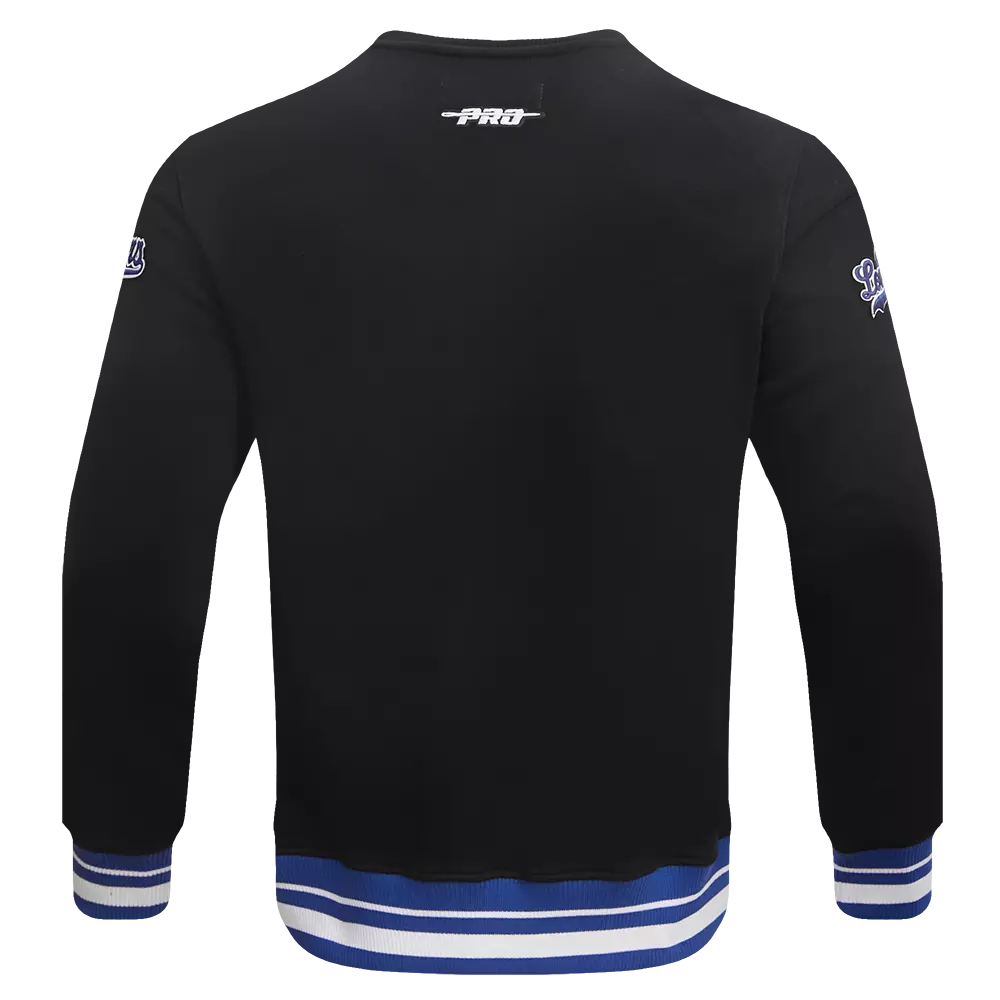 Pro Standard Men's MLB Los Angeles Dodgers Mashup Rib Crewneck - Black/Blue - BLACK/BLUE