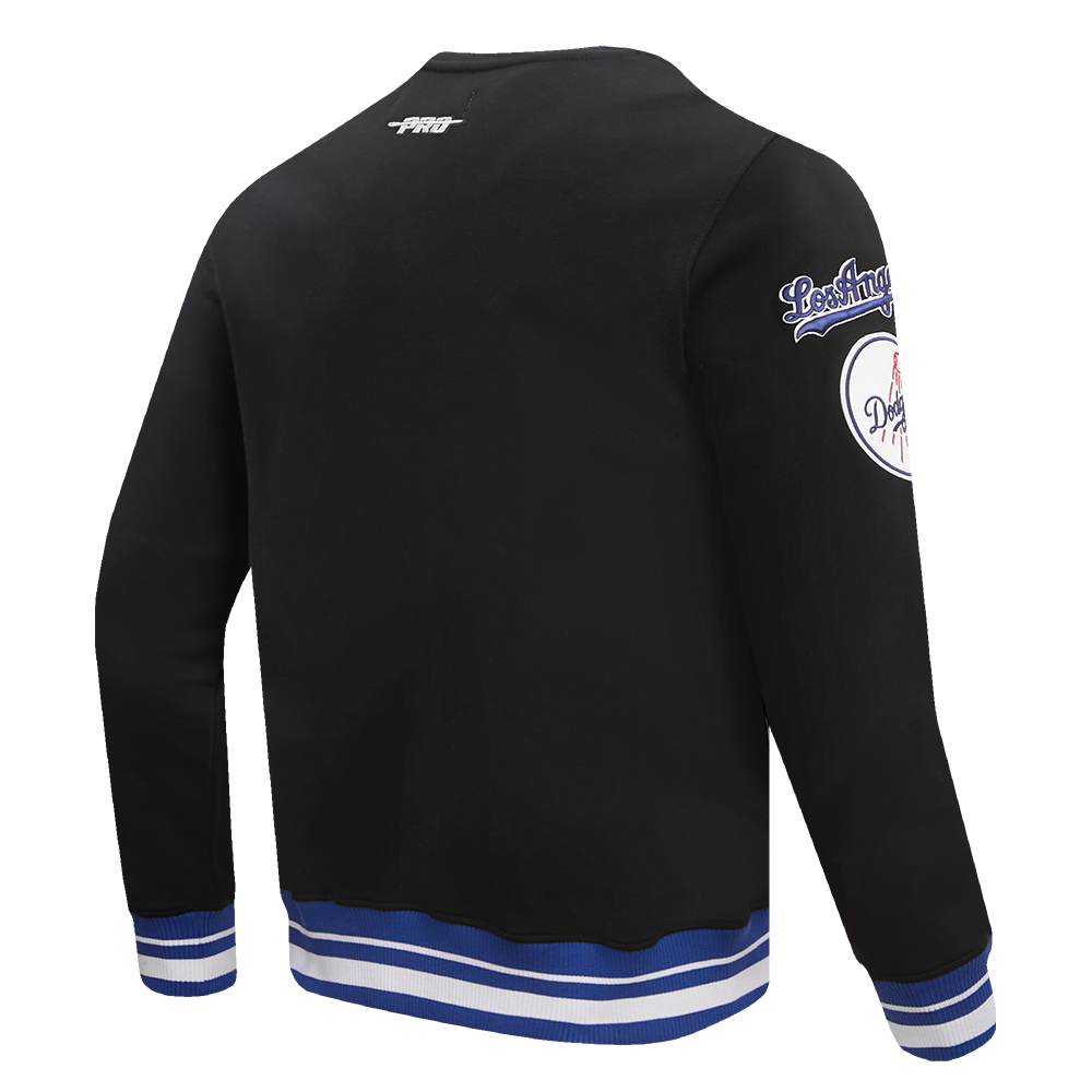 Pro Standard Men's MLB Los Angeles Dodgers Mashup Rib Crewneck -Black/Blue - BLACK/BLUE Thumbnail View 4