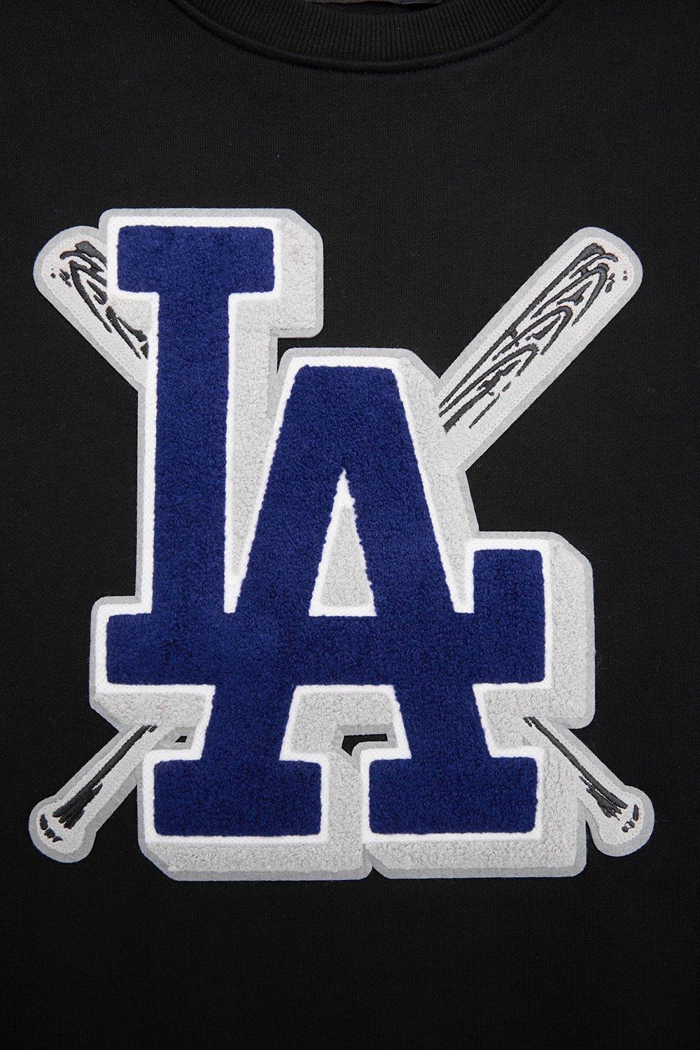Pro Standard Men's MLB Los Angeles Dodgers Mashup Rib Crewneck - Black/Blue - BLACK/BLUE Thumbnail View 5
