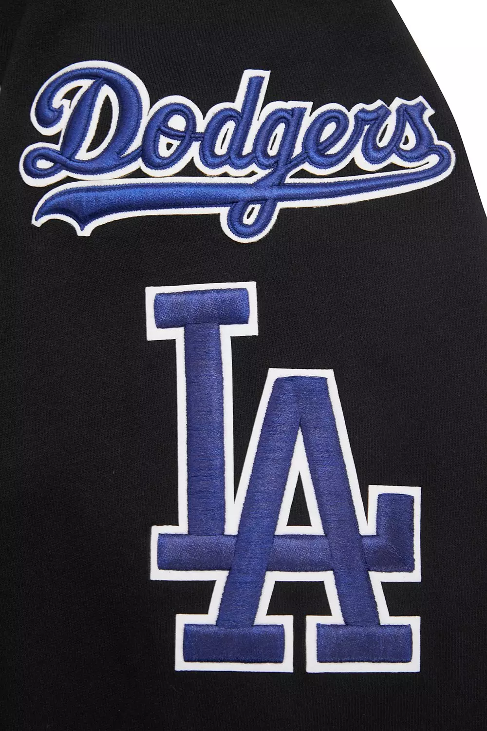 Pro Standard Men's MLB Los Angeles Dodgers Mashup Rib Crewneck -Black/Blue - BLACK/BLUE