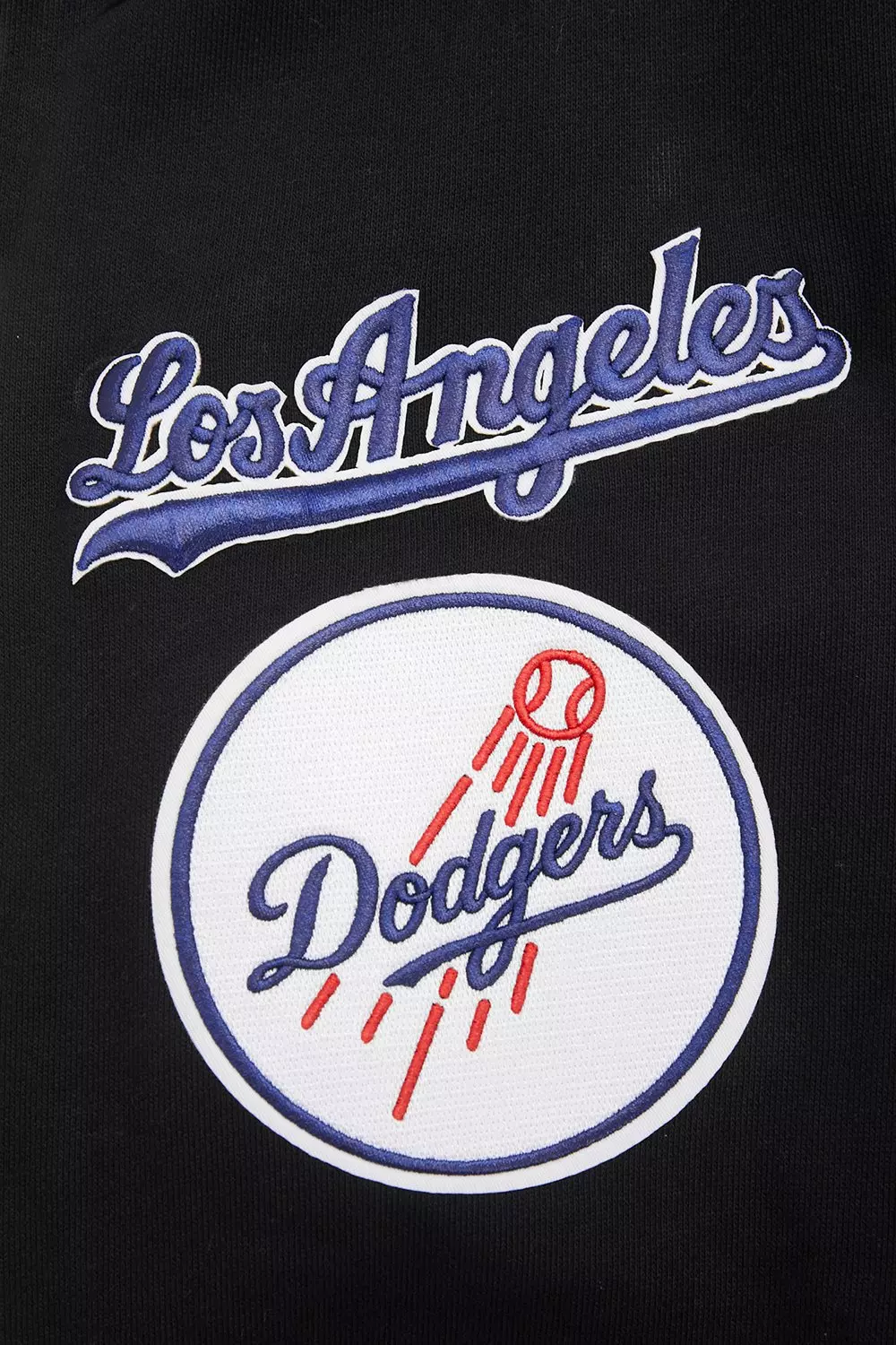 Pro Standard Men's MLB Los Angeles Dodgers Mashup Rib Crewneck -Black/Blue - BLACK/BLUE
