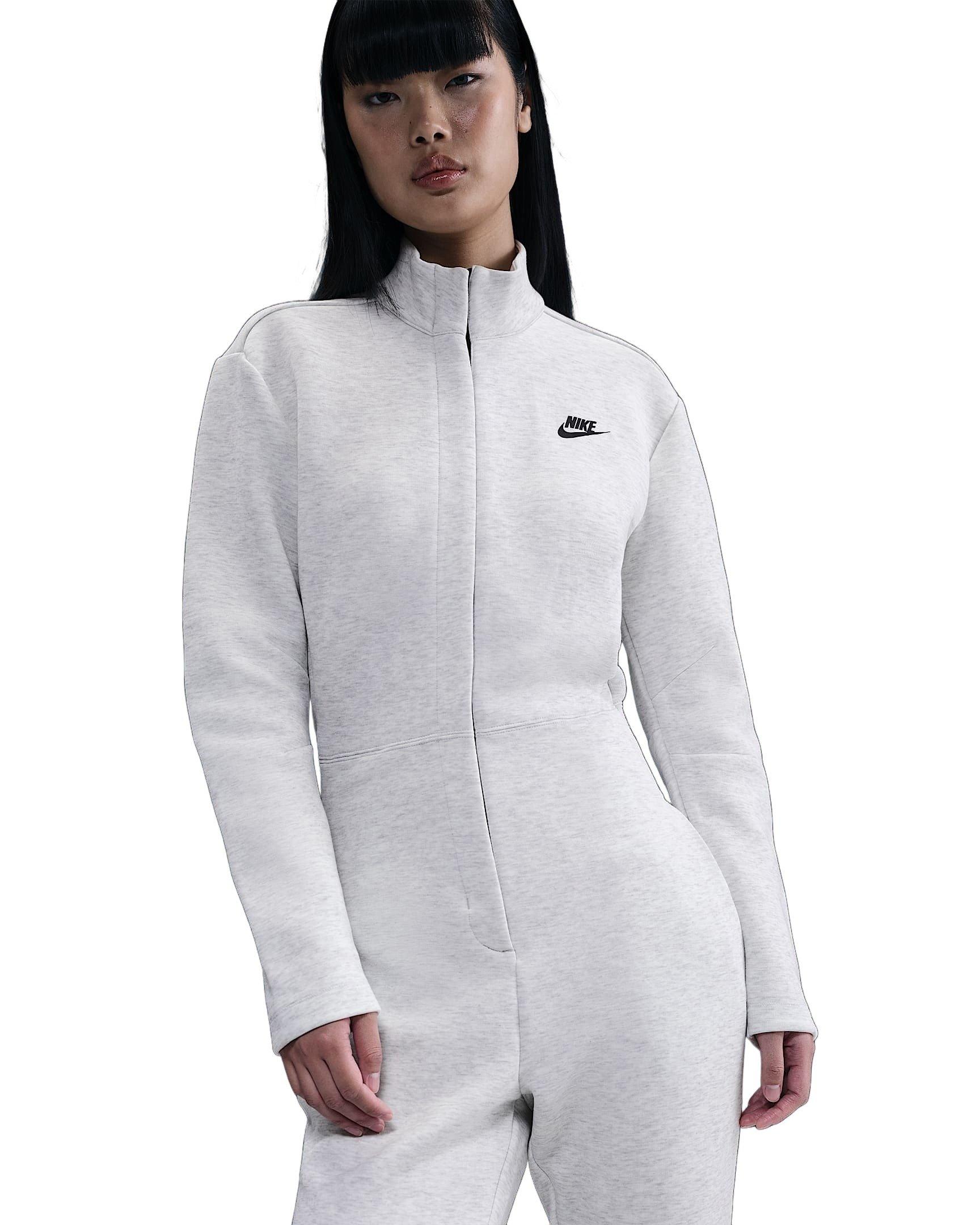 Nike Women's Sportswear Tech Fleece Jumpsuit -Lt Grey - LT GREY Thumbnail View 1