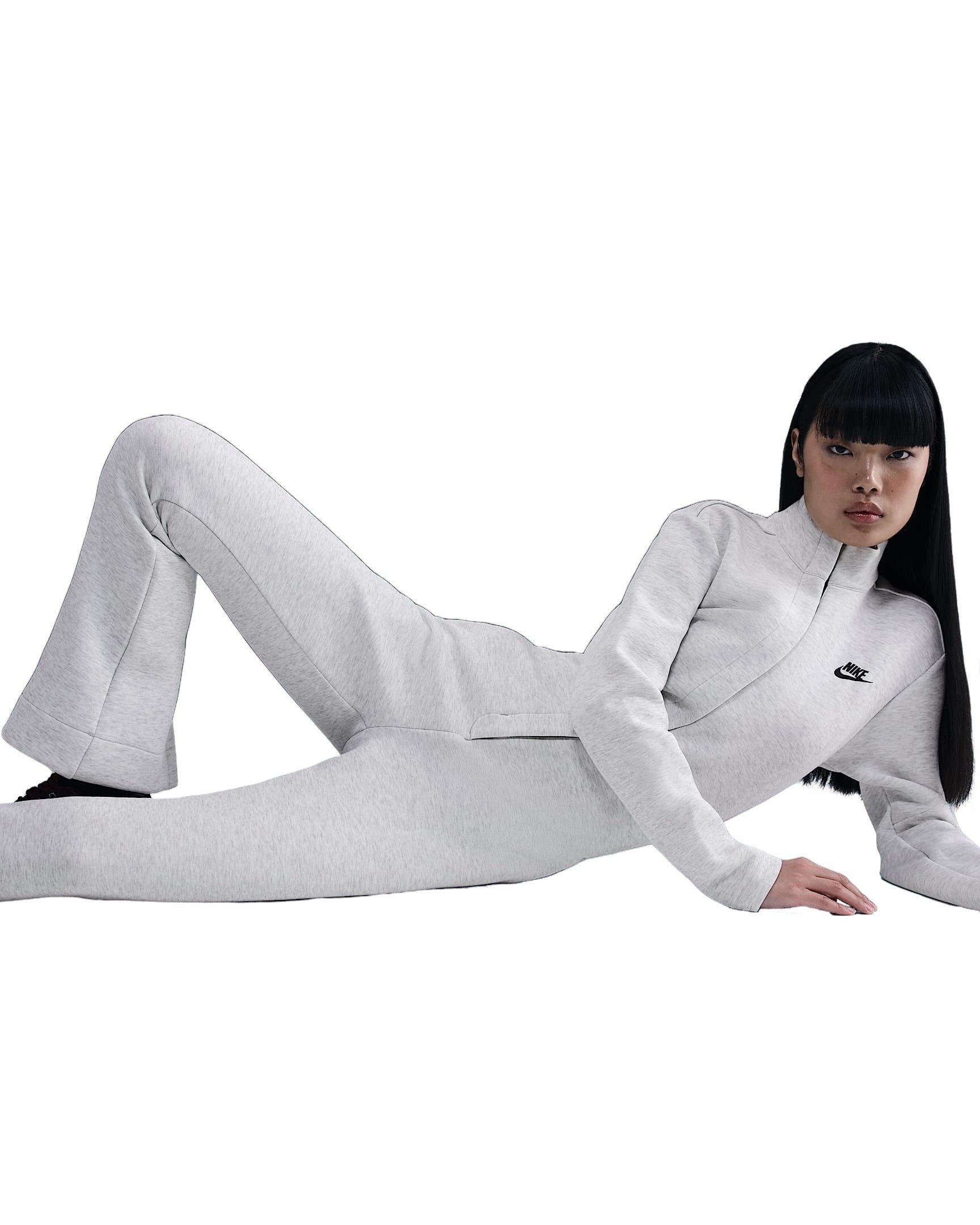 Nike Women's Sportswear Tech Fleece Jumpsuit - Lt Grey - LT GREY Thumbnail View 3