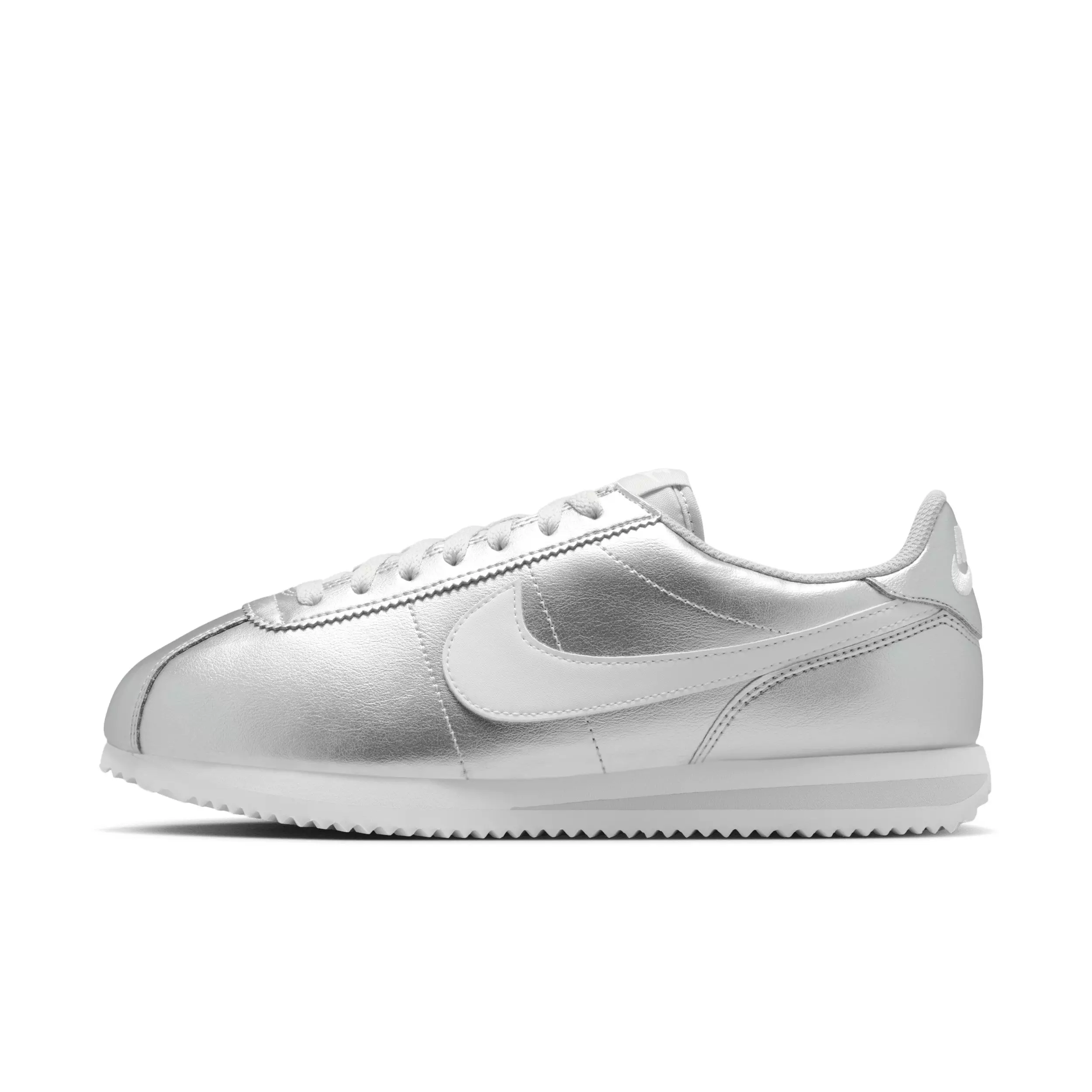 Nike Cortez "Metallic Silver/Grey Fog/White" Women's Shoe - SILVER/GREY/WHITE