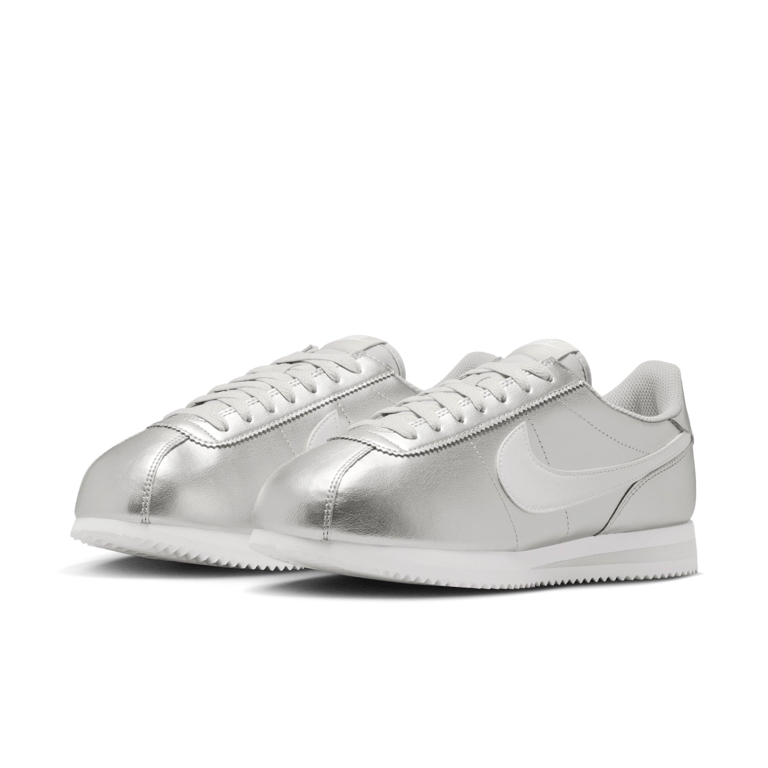 Nike Cortez "Metallic Silver/Grey Fog/White" Women's Shoe - SILVER/GREY/WHITE Thumbnail View 3