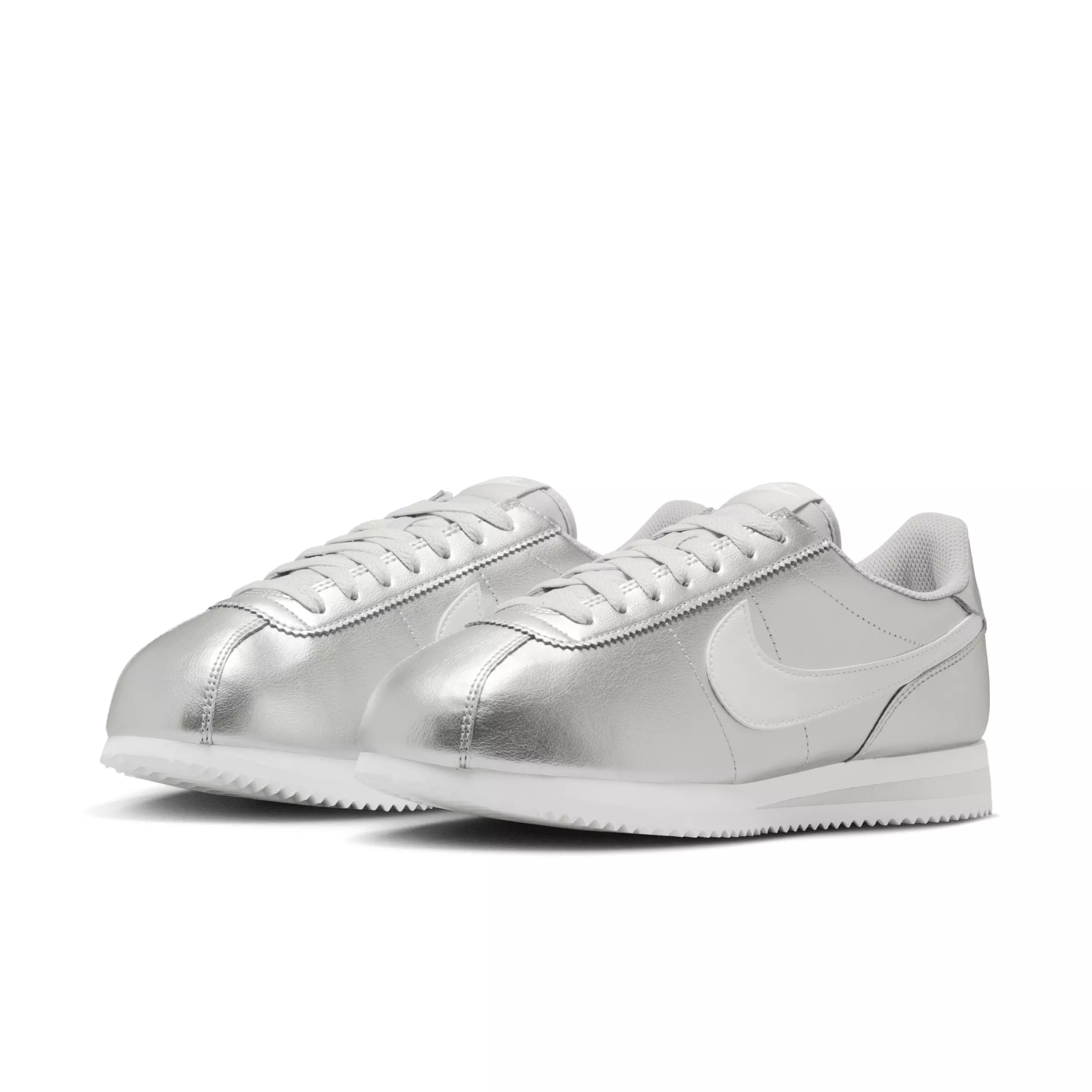 Nike Cortez "Metallic Silver/Grey Fog/White" Women's Shoe - SILVER/GREY/WHITE