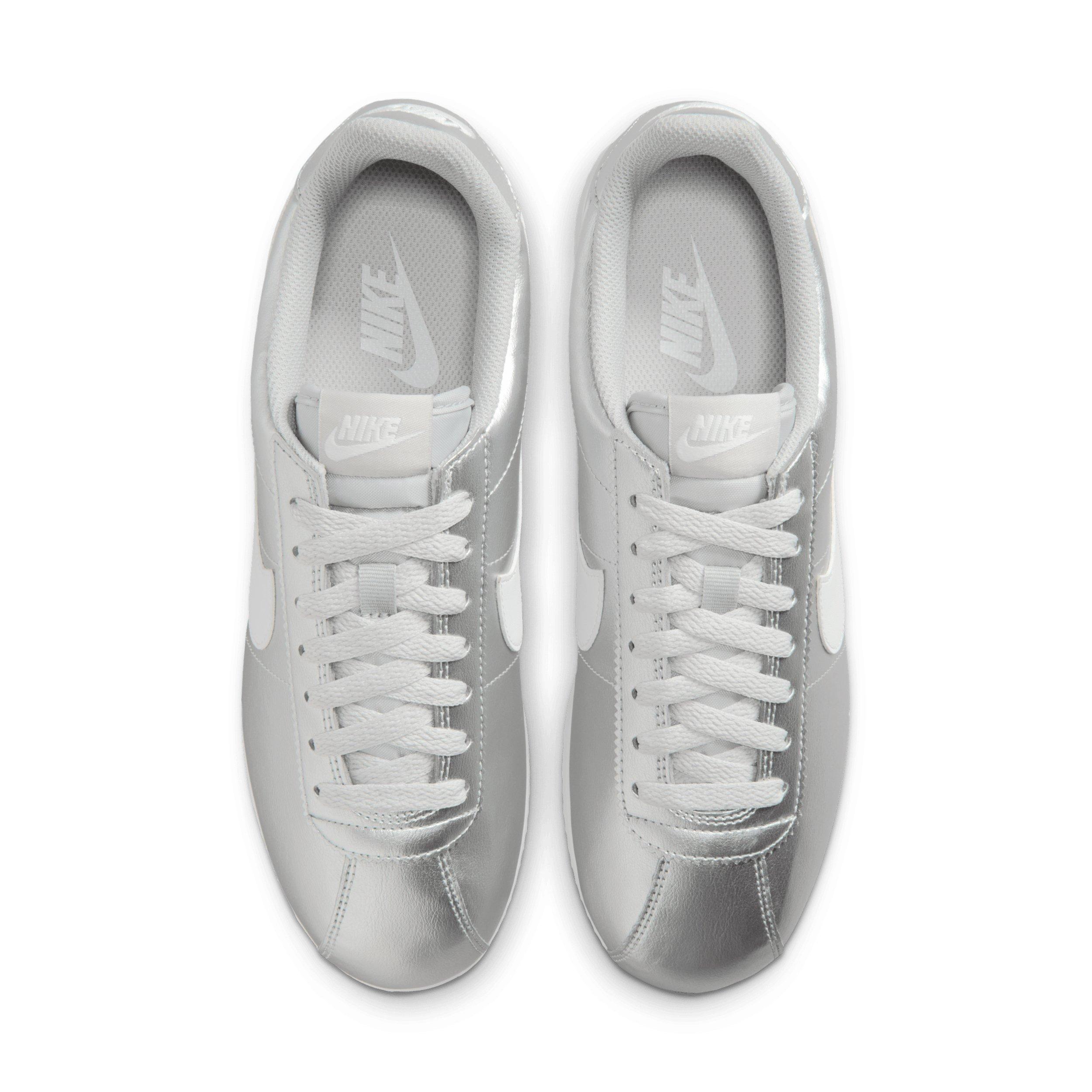 Nike Cortez "Metallic Silver/Grey Fog/White" Women's Shoe - SILVER/GREY/WHITE Thumbnail View 4