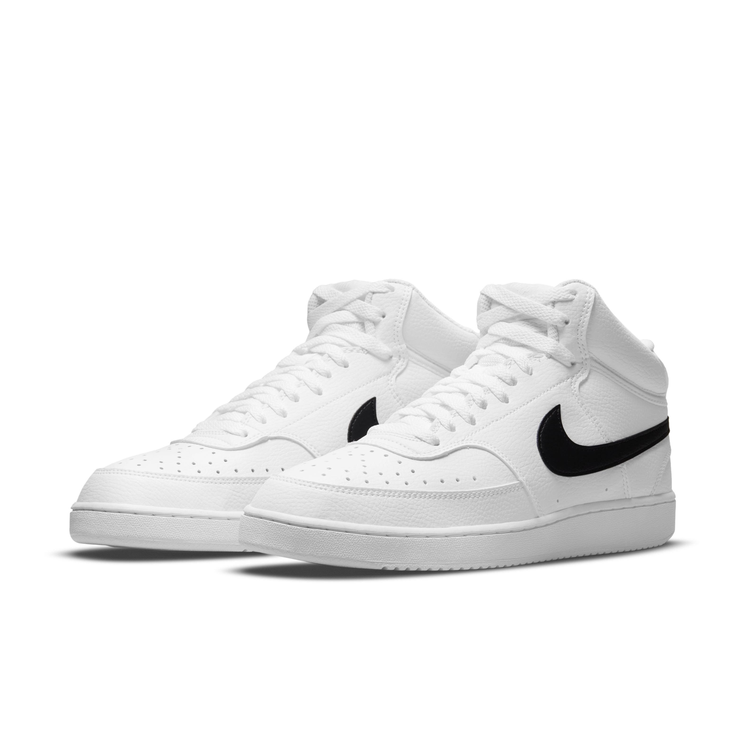 Nike Court Vision Mid Next Nature "White/Black/White" Men's Shoe - WHITE Thumbnail View 3