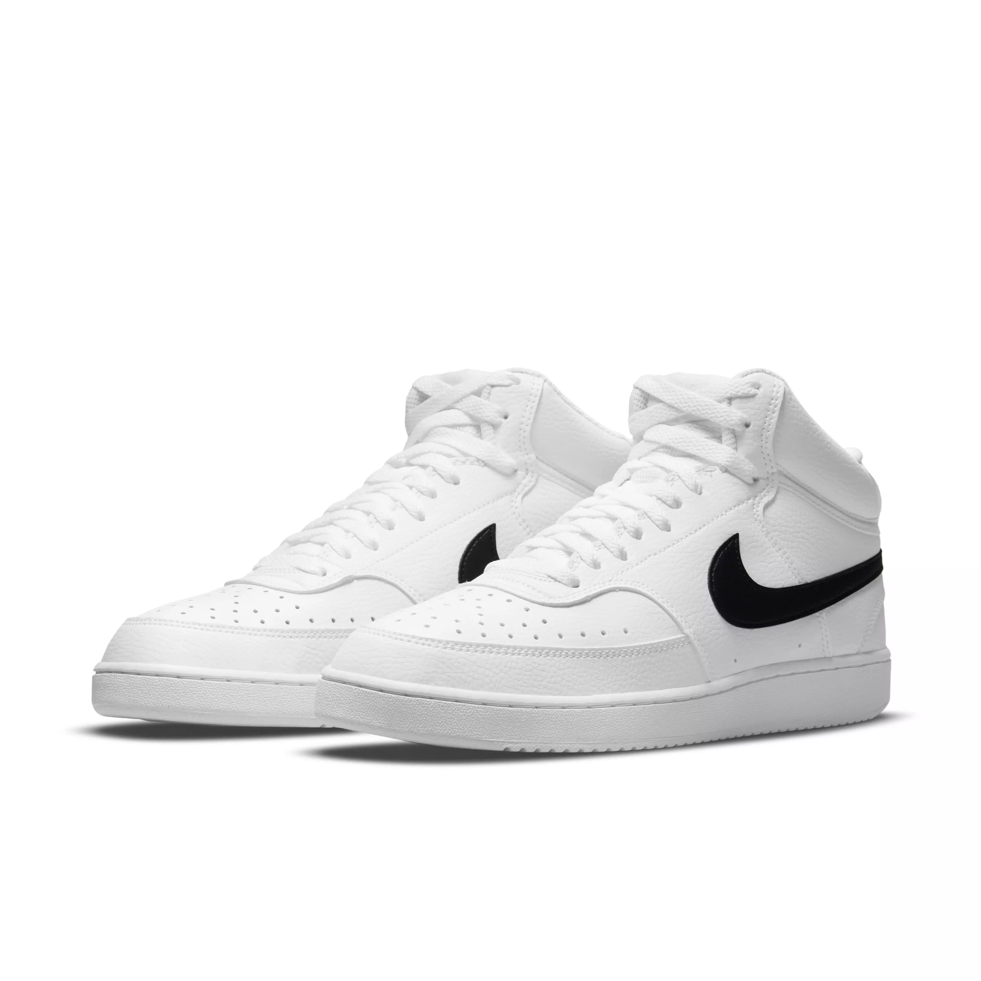 Nike Court Vision Mid Next Nature "White/Black/White" Men's Shoe - WHITE