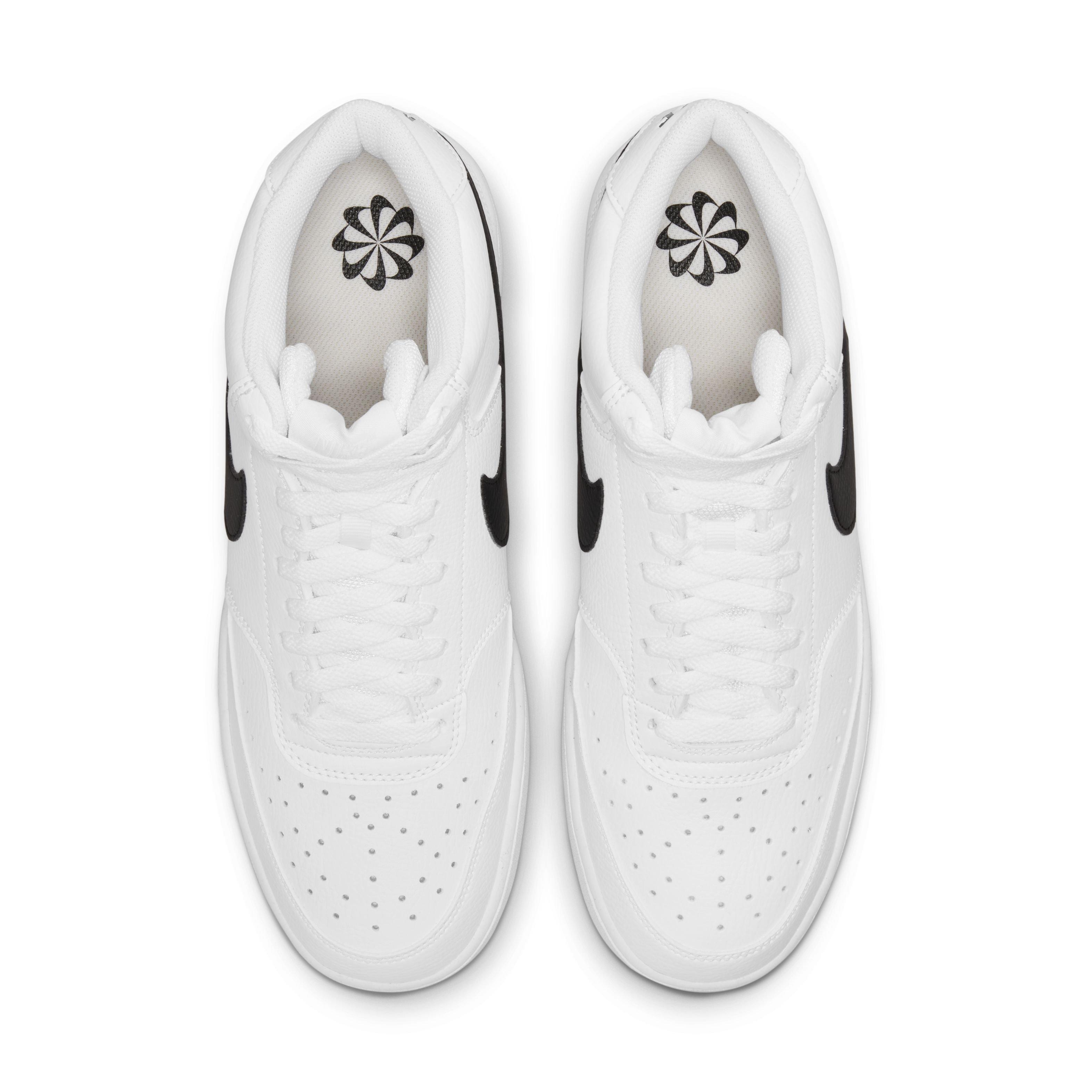 Nike Court Vision Mid Next Nature "White/Black/White" Men's Shoe - WHITE Thumbnail View 4