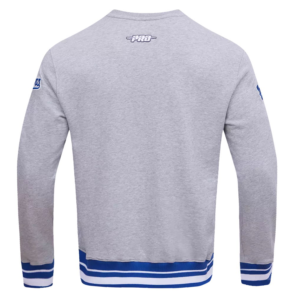 Pro Standard Men's MLB Los Angeles Dodgers Mashup Rib Crewneck -Grey/Blue - GREY/BLUE