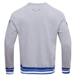 Pro Standard Men's MLB Los Angeles Dodgers Mashup Rib Crewneck -Grey/Blue
