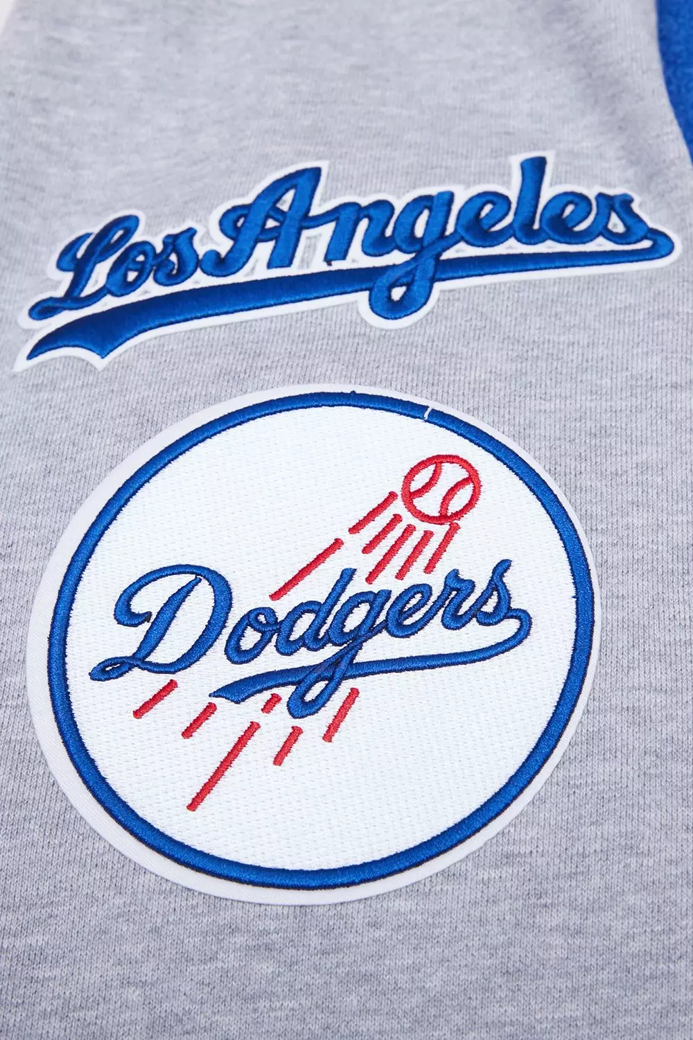 Pro Standard Men's MLB Los Angeles Dodgers Mashup Rib Crewneck - Grey/Blue - GREY/BLUE