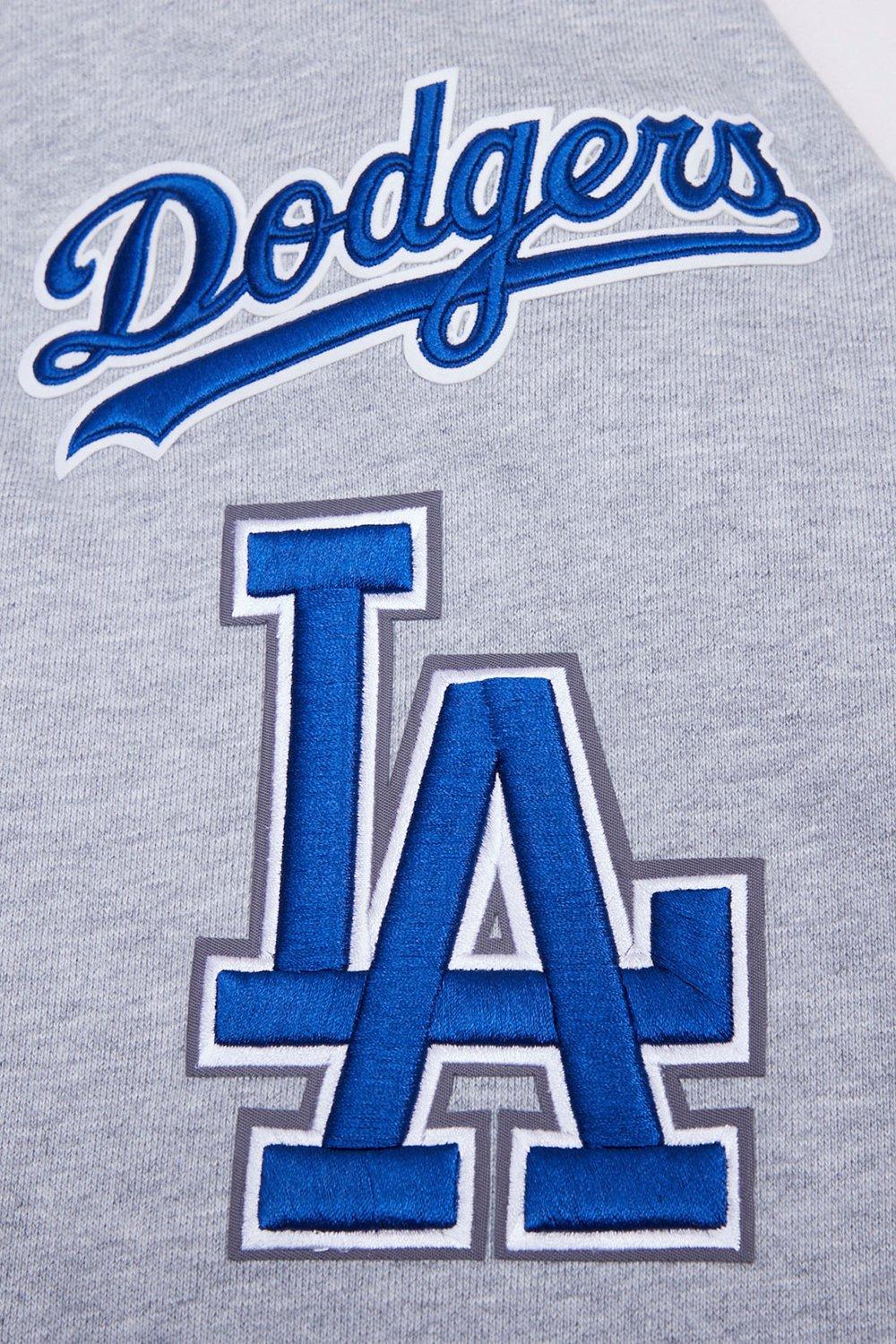 Pro Standard Men's MLB Los Angeles Dodgers Mashup Rib Crewneck - Grey/Blue - GREY/BLUE Thumbnail View 7
