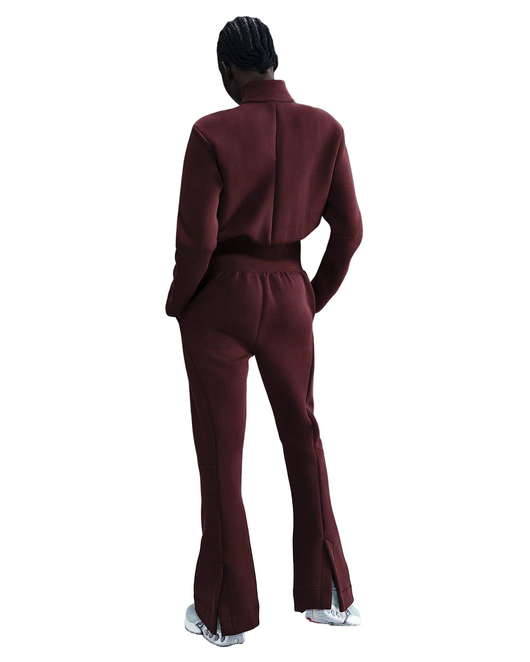Nike Women's Sportswear Tech Fleece Jumpsuit -Burgundy - BURGUNDY Thumbnail View 2