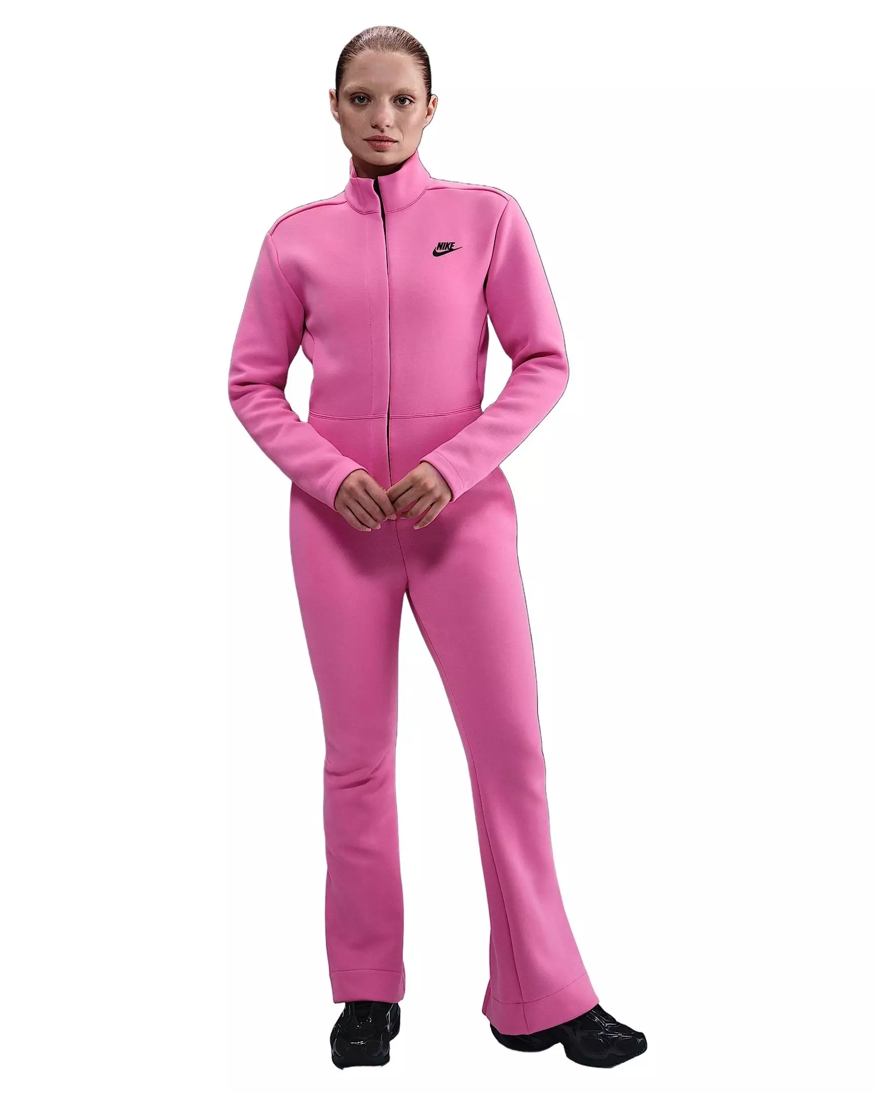 Nike Women's Sportswear Tech Fleece Jumpsuit - Pink/Black - PINK/BLACK