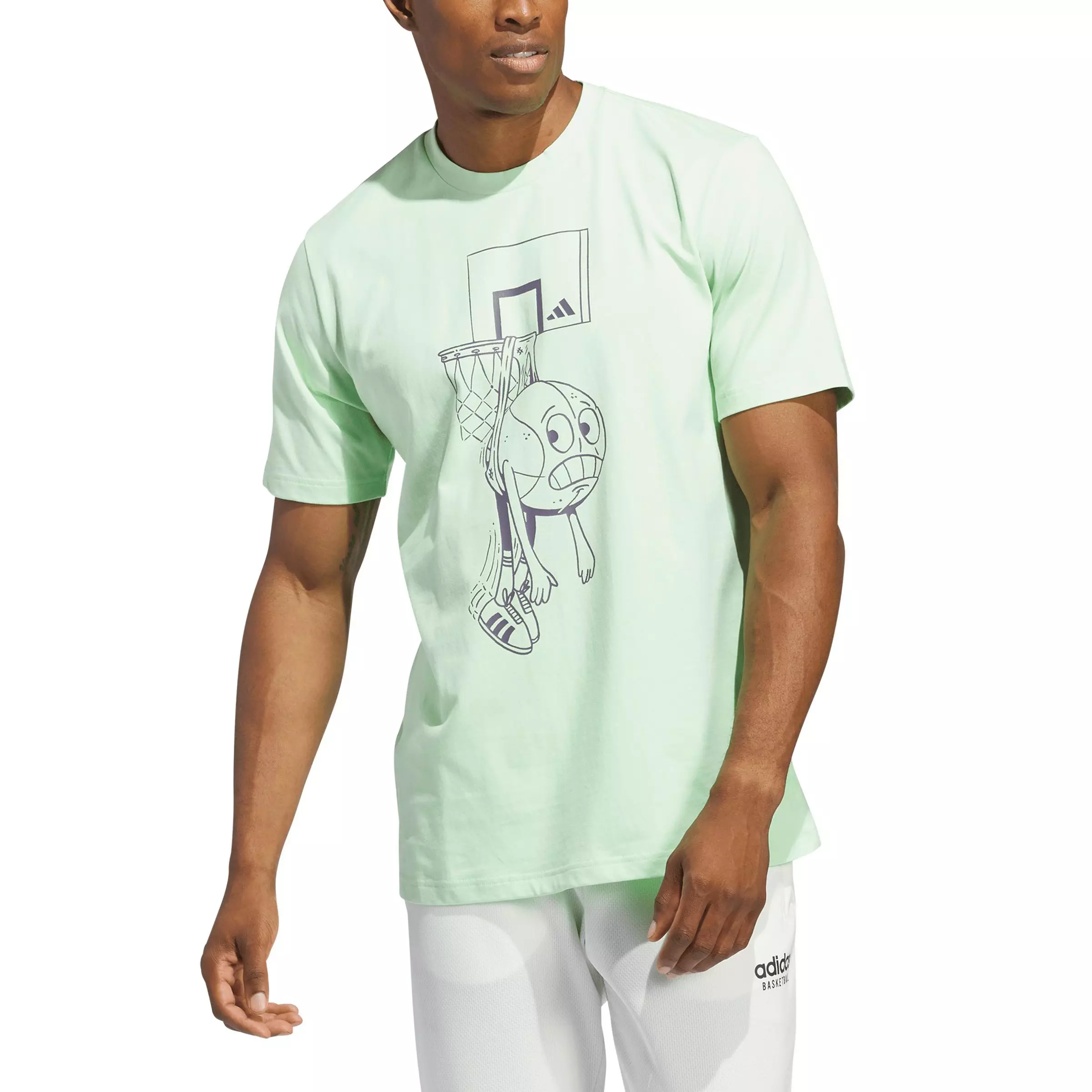 adidas Men's Lil Stripe Wedgie T-Shirt - Light Green - LIGHT GREEN
