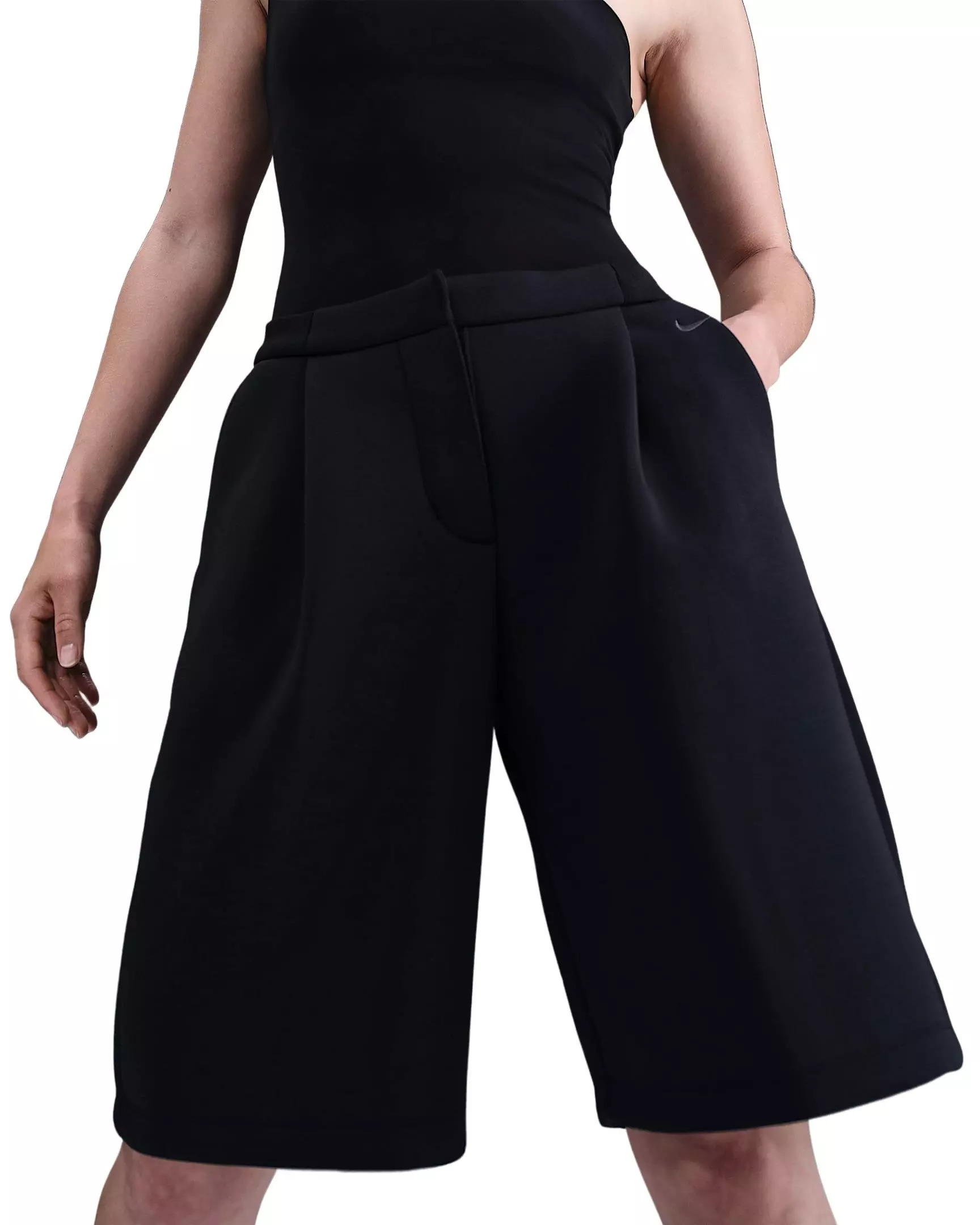 Nike Women's Sportswear Modern Fleece Mid-Rise Loose Shorts - Black - BLACK