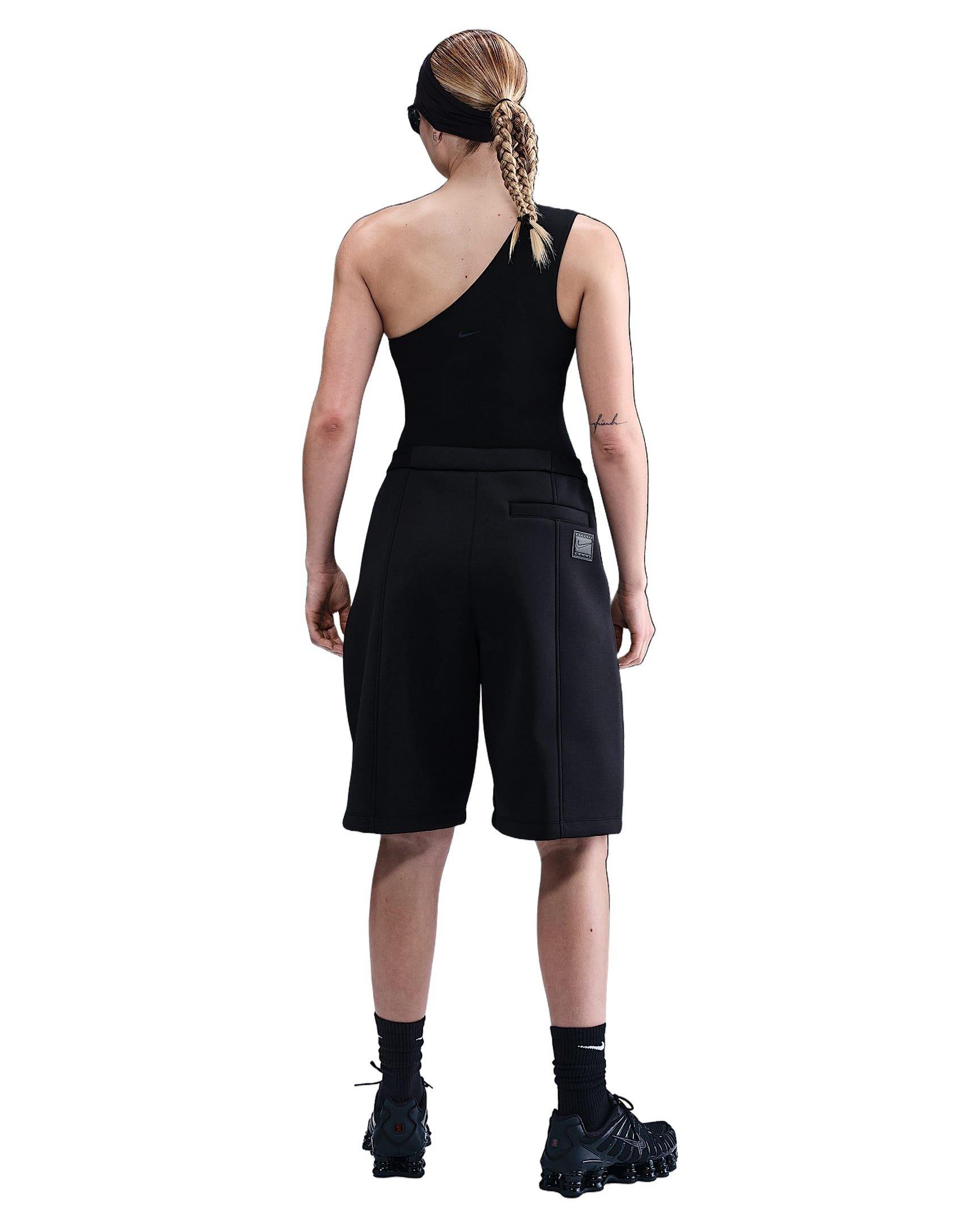 Nike Women's Sportswear Modern Fleece Mid-Rise Loose Shorts - Black - BLACK Thumbnail View 5