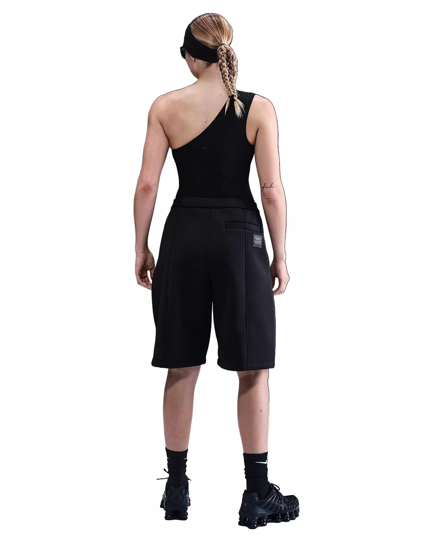 Nike Women's Sportswear Modern Fleece Mid-Rise Loose Shorts - Black - BLACK