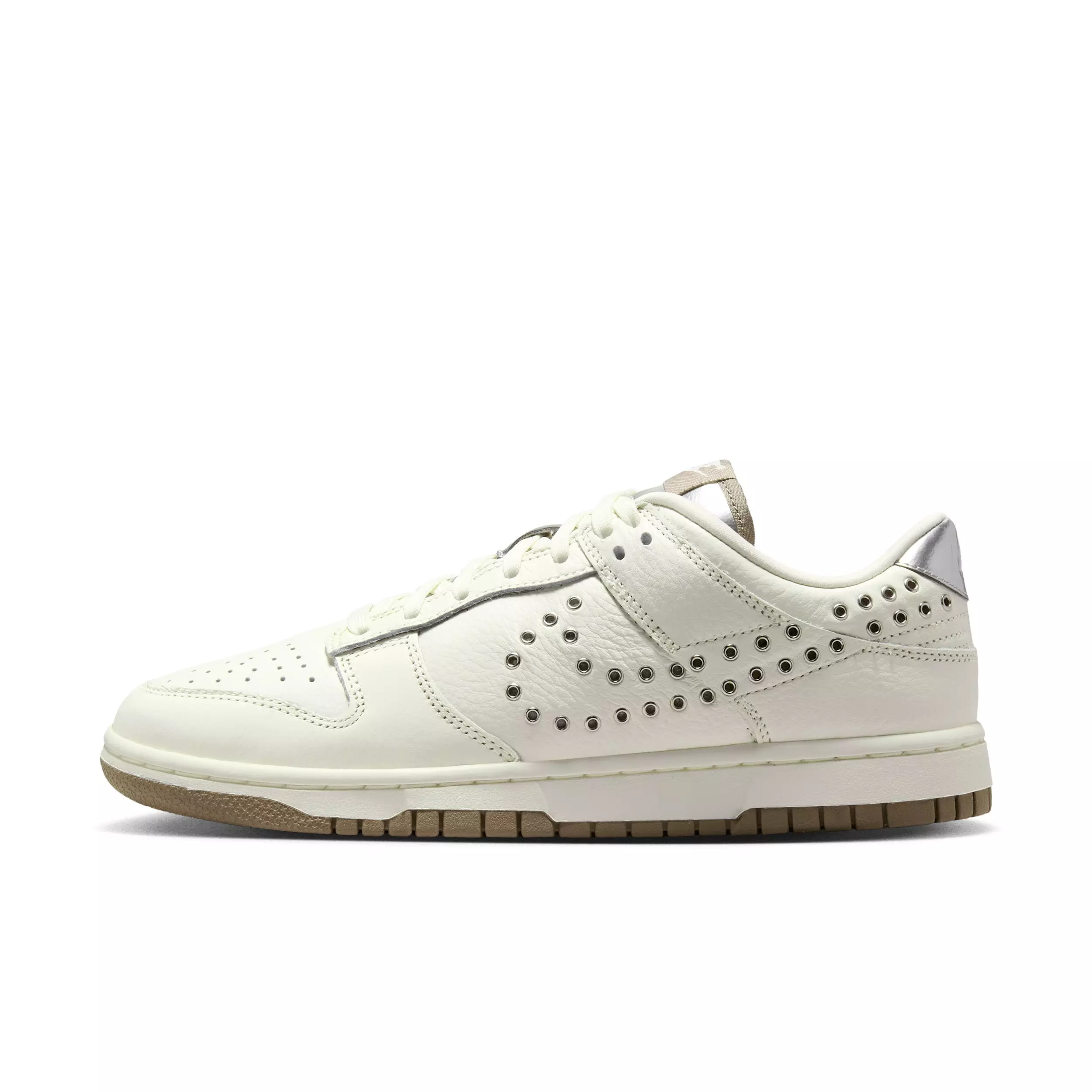 Nike Dunk Low "Sail/Mink Brown/Metallic Silver" Women's Shoe - WHITE/BROWN/SILVER