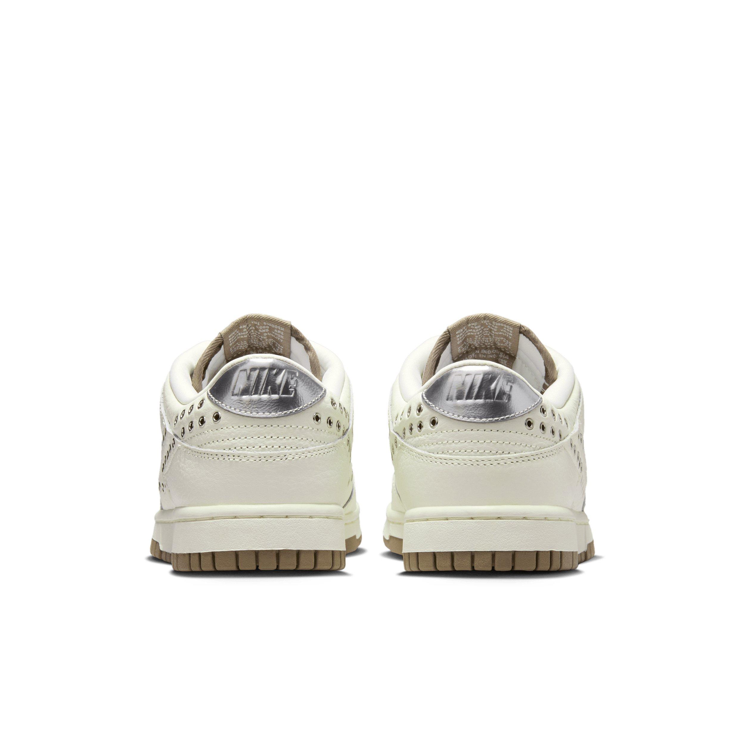 Nike Dunk Low "Sail/Mink Brown/Metallic Silver" Women's Shoe - WHITE/BROWN/SILVER Thumbnail View 5