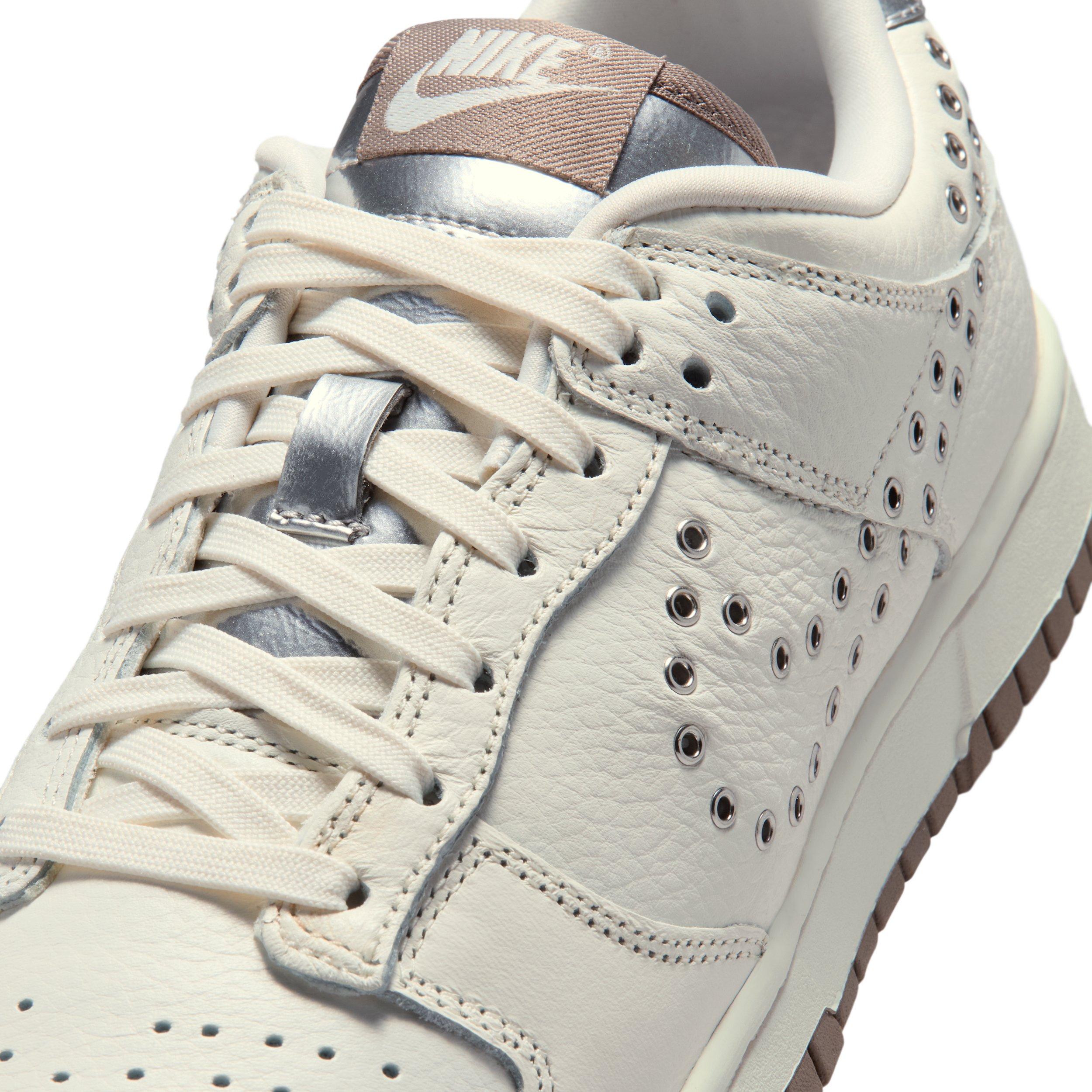 Nike Dunk Low "Sail/Mink Brown/Metallic Silver" Women's Shoe - WHITE/BROWN/SILVER Thumbnail View 7