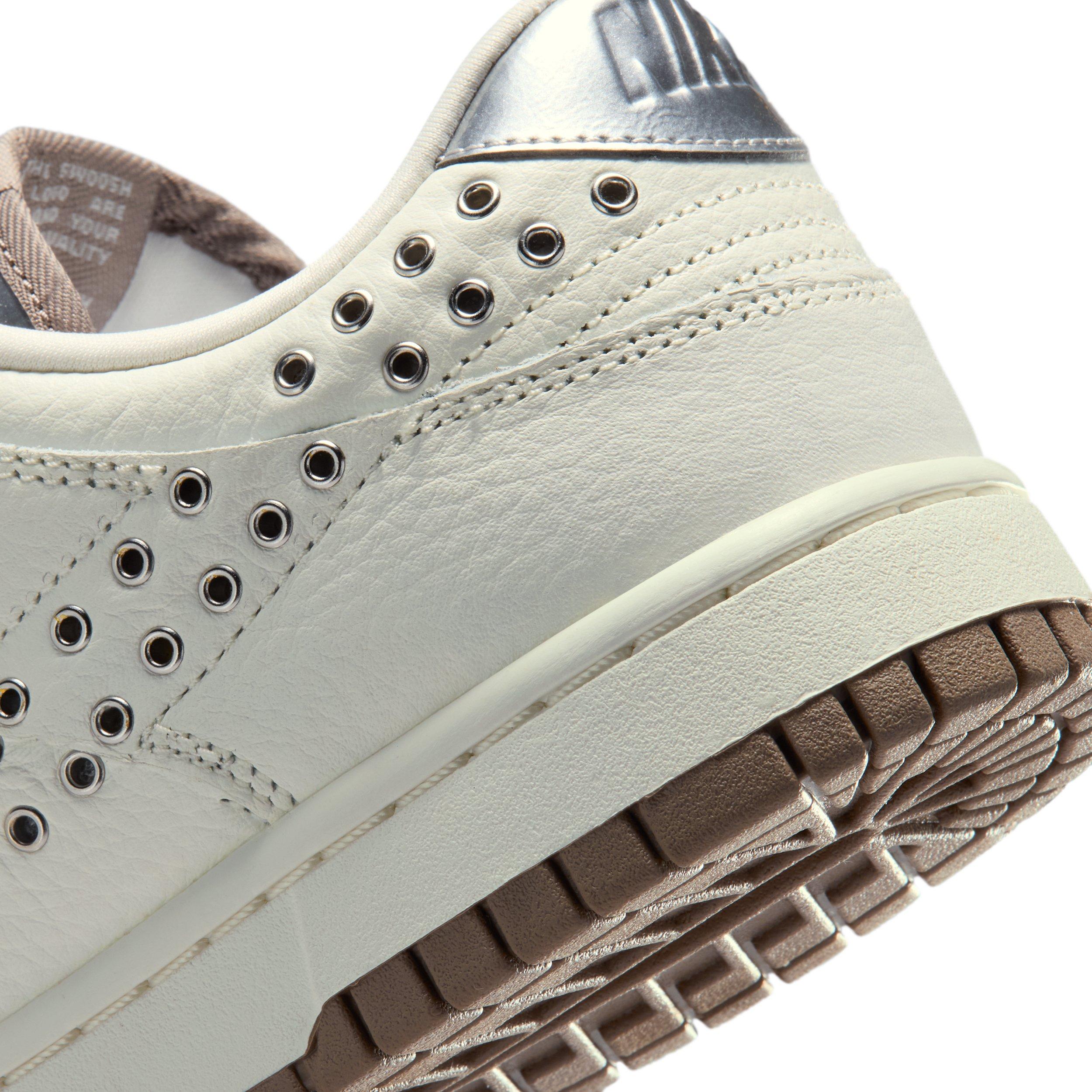 Nike Dunk Low "Sail/Mink Brown/Metallic Silver" Women's Shoe - WHITE/BROWN/SILVER Thumbnail View 8