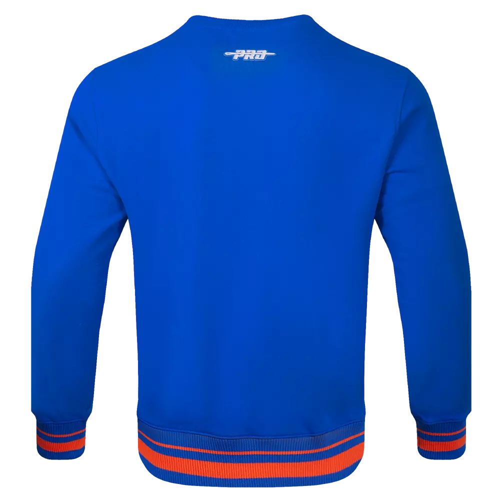Pro Standard Men's MLB New York Mets Mashup Rib Crewneck -Royal/Orange - ROYAL/ORANGE