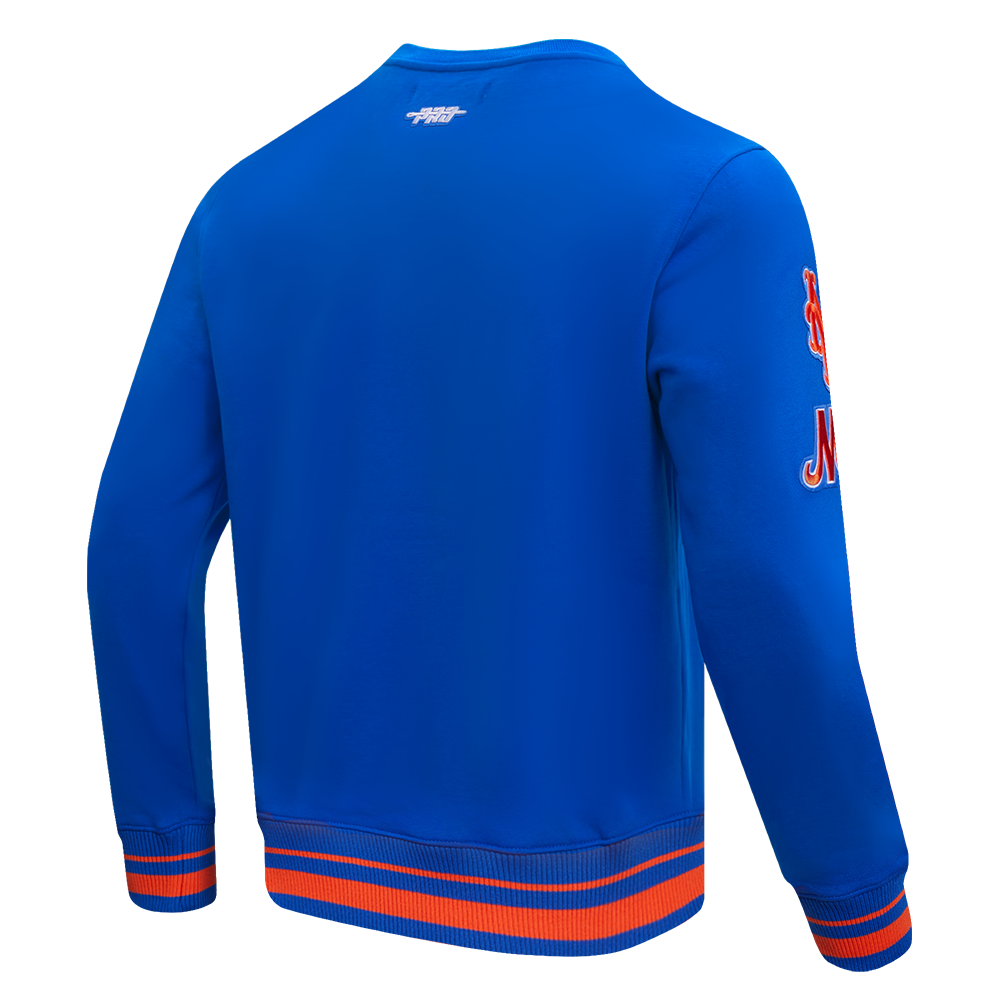 Pro Standard Men's MLB New York Mets Mashup Rib Crewneck - Royal/Orange - ROYAL/ORANGE Thumbnail View 4