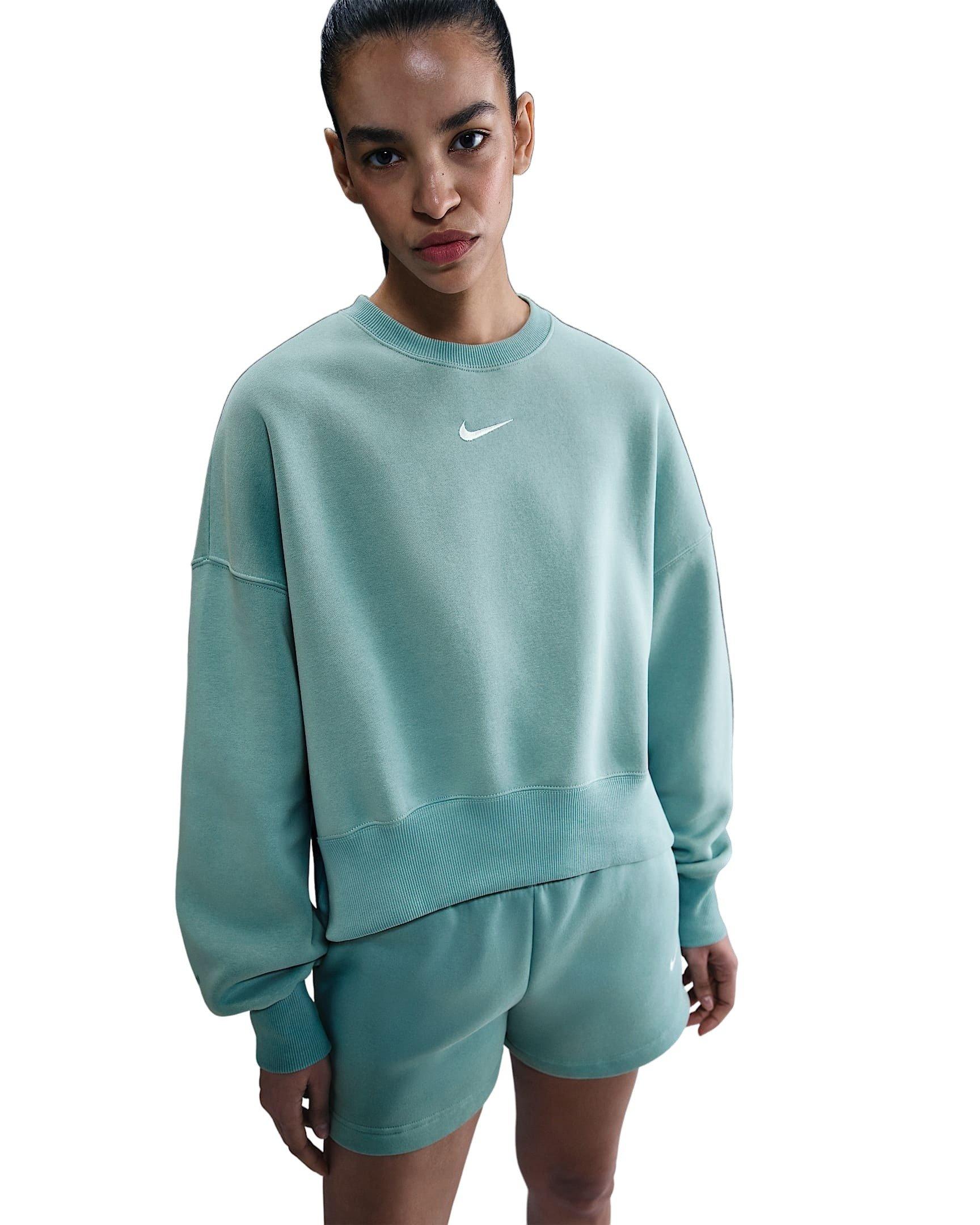 Nike Women's Sportswear Phoenix Fleece Over-Oversized Crew-Neck Sweatshirt -Green - GREEN Thumbnail View 1