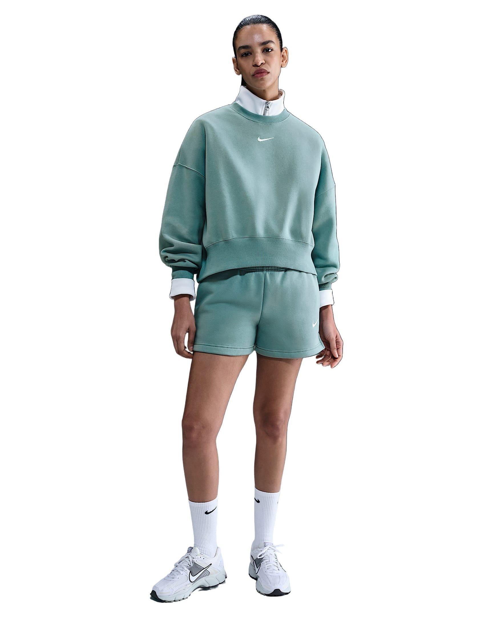 Nike Women's Sportswear Phoenix Fleece Over-Oversized Crew-Neck Sweatshirt -Green - GREEN Thumbnail View 4