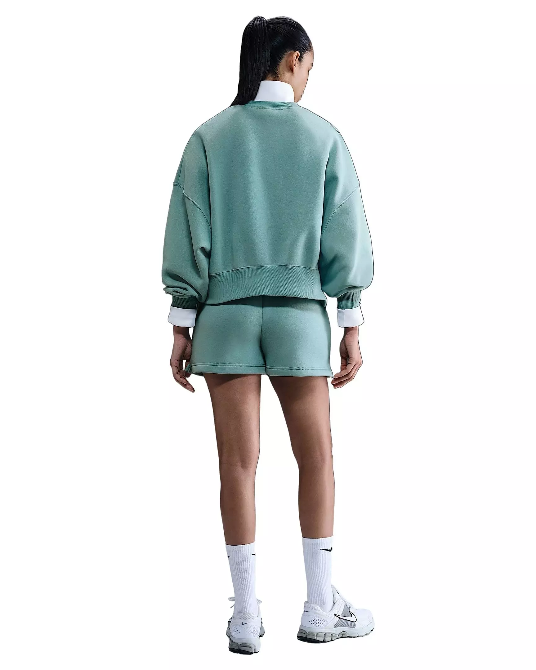 Nike Women's Sportswear Phoenix Fleece Over-Oversized Crew-Neck Sweatshirt -Green - GREEN