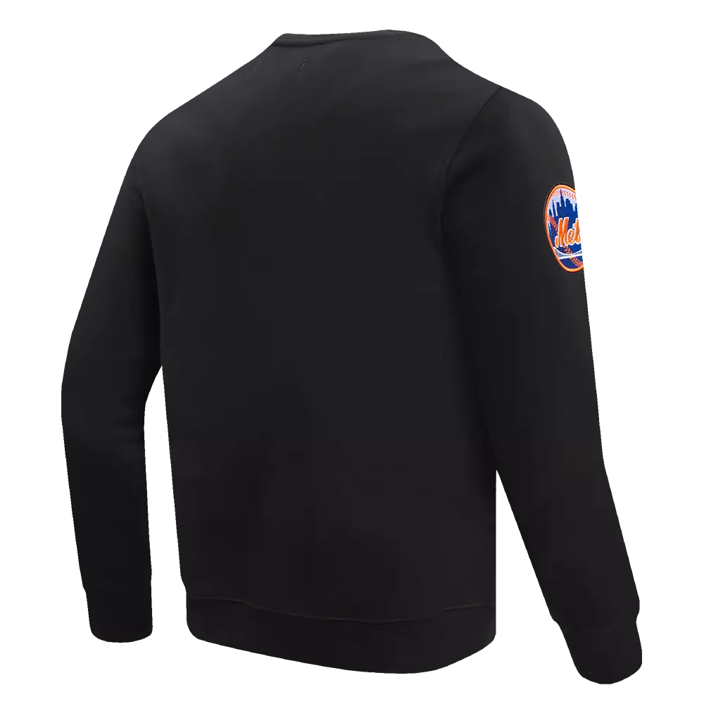 Pro Standard Men's MLB New York Mets Old English Crewneck -Black - BLACK