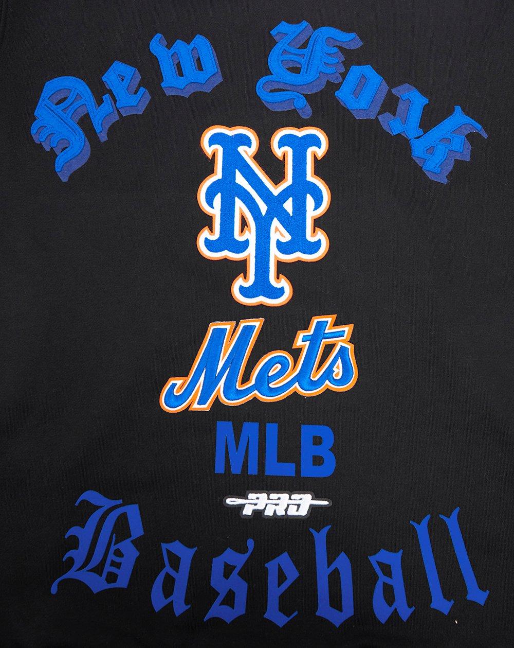 Pro Standard Men's MLB New York Mets Old English Crewneck - Black - BLACK Thumbnail View 5