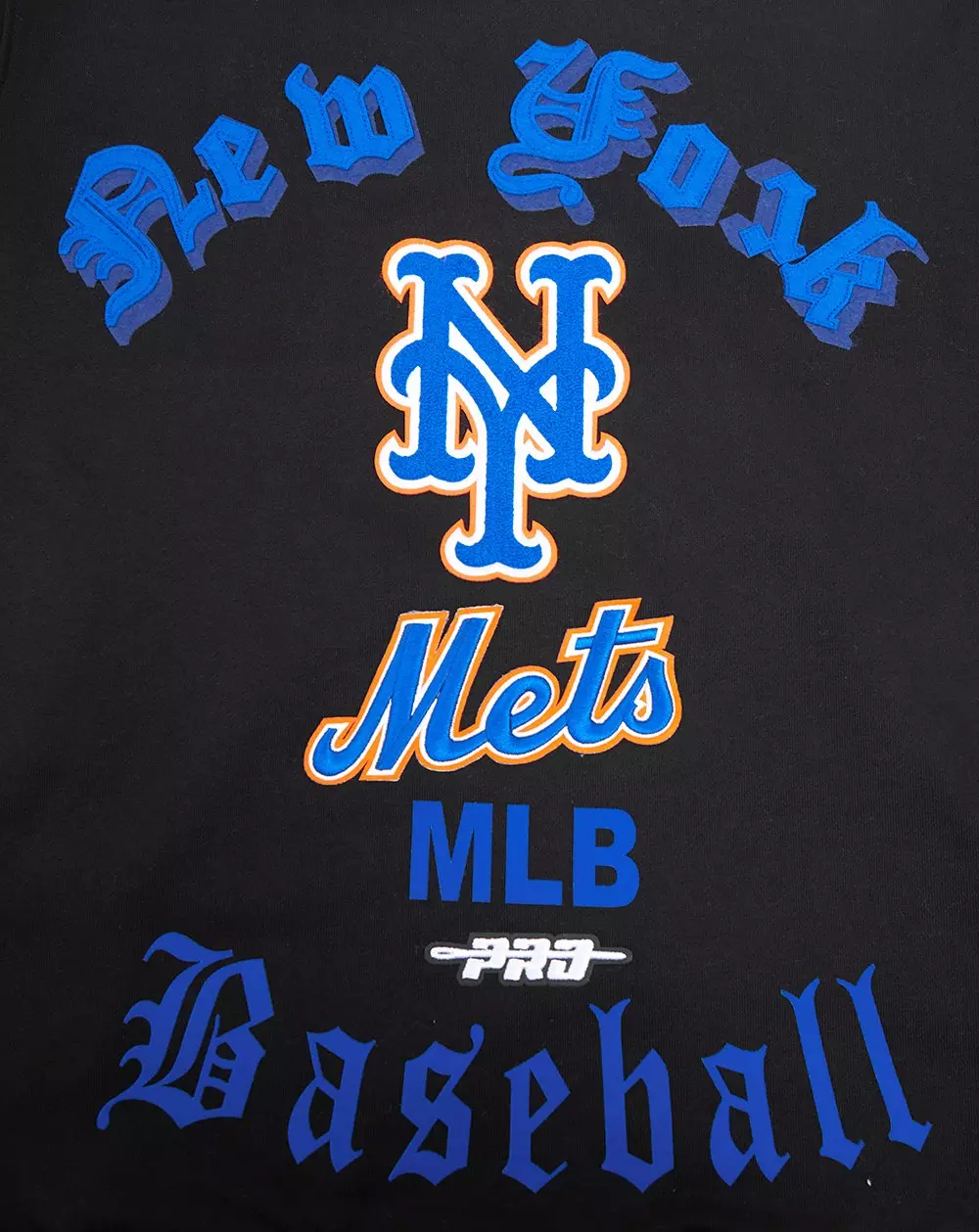 Pro Standard Men's MLB New York Mets Old English Crewneck -Black - BLACK