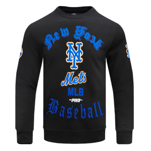 Pro Standard Men's MLB New York Mets Old English Crewneck -Black