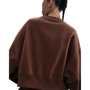 Nike Women's Sportswear Phoenix Fleece Over-Oversized Crew-Neck Sweatshirt -Brown