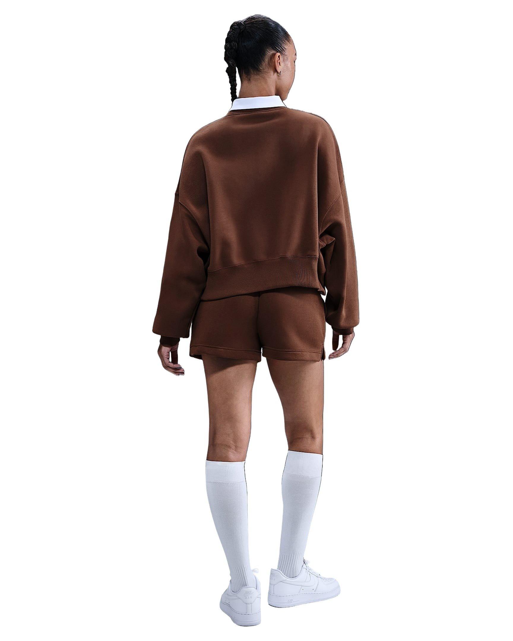 Nike Women's Sportswear Phoenix Fleece Over-Oversized Crew-Neck Sweatshirt -Brown - BROWN Thumbnail View 5