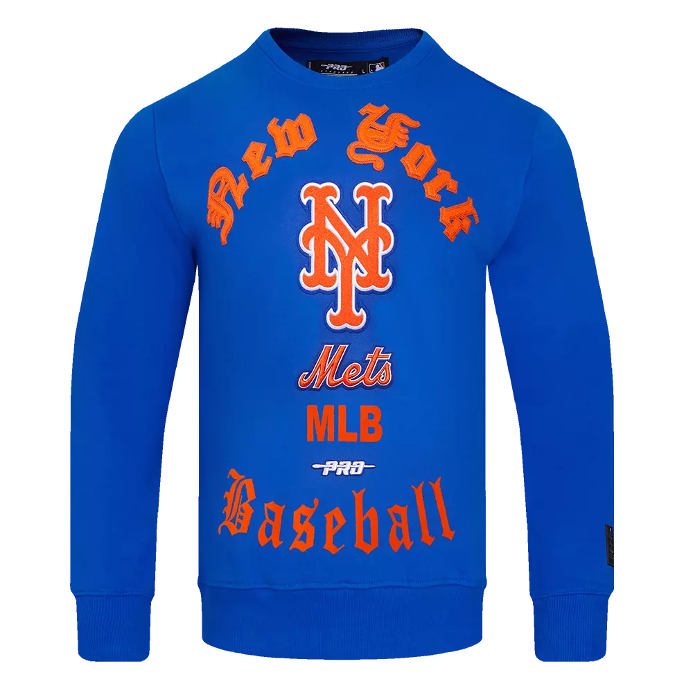 Pro Standard Men's MLB New York Mets Old English Crewneck -Royal - ROYAL