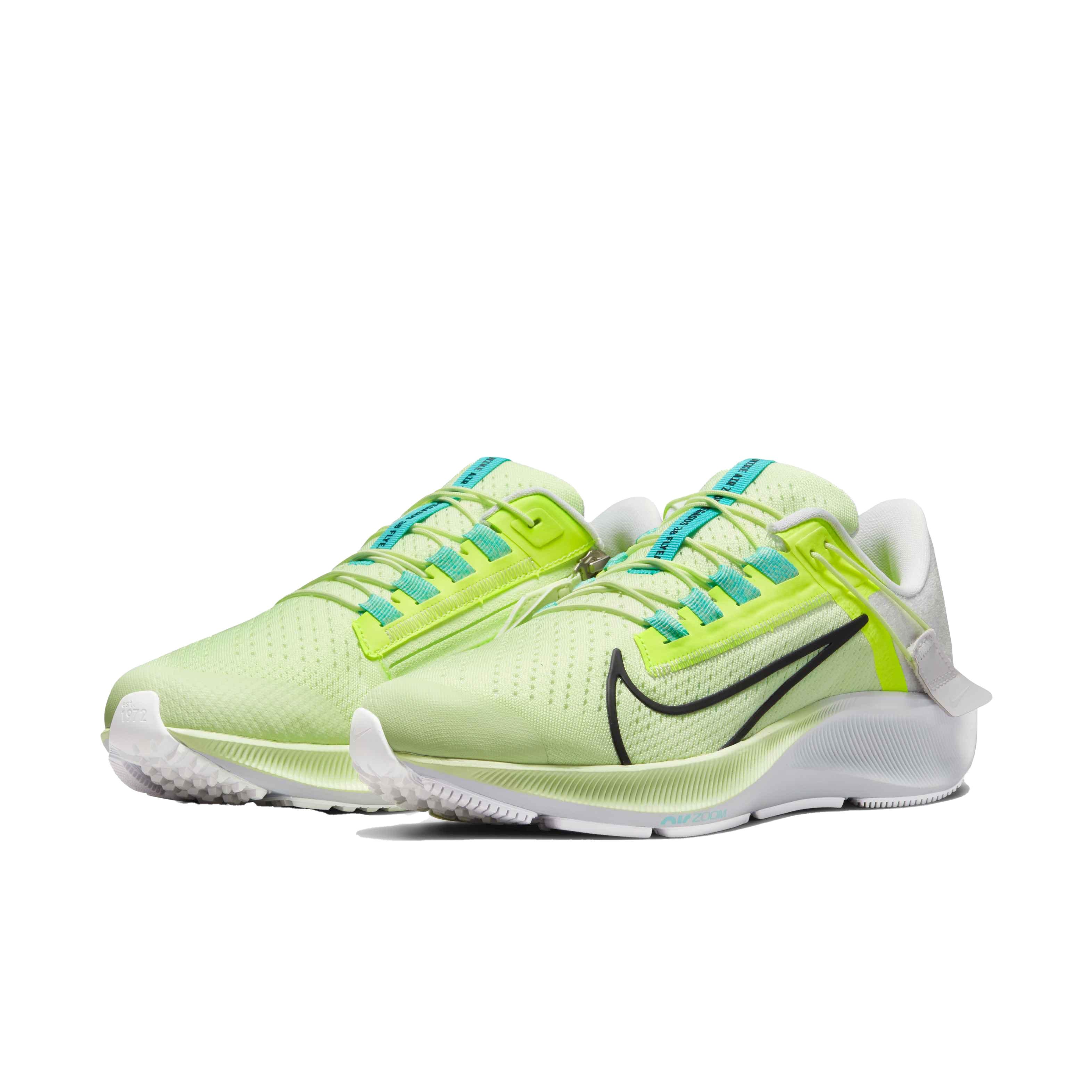 Nike Air Zoom Pegasus 38 FlyEase "Barely Volt/Black/Volt/Aurora Green" Women's Running Shoe - YELLOW Thumbnail View 3