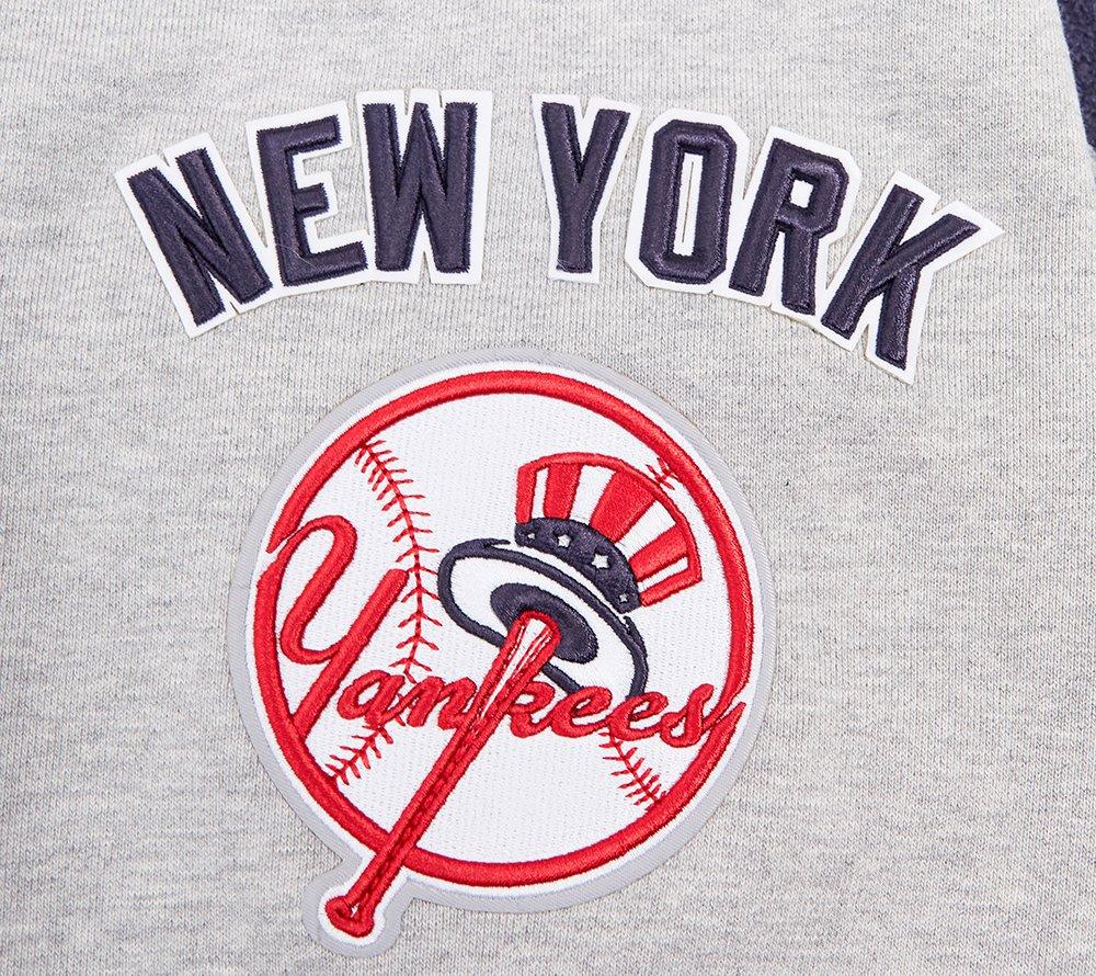 Pro Standard Men's MLB New York Yankees Mashup Rib Crewneck - Grey/Navy - GREY/NAVY Thumbnail View 6