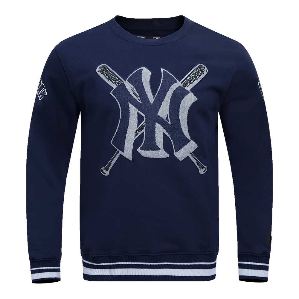 Pro Standard Men's MLB New York Yankees Mashup Rib Crewneck -Navy - NAVY Thumbnail View 1