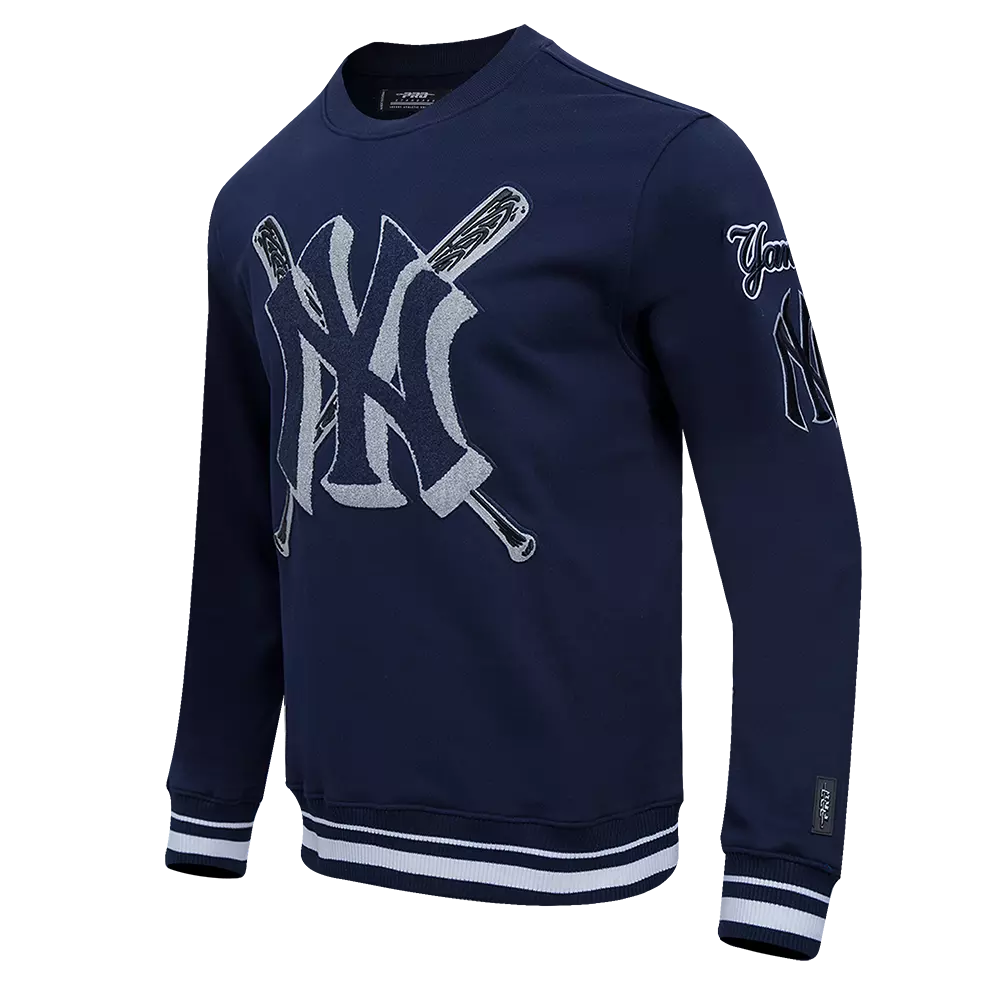 Pro Standard Men's MLB New York Yankees Mashup Rib Crewneck -Navy - NAVY