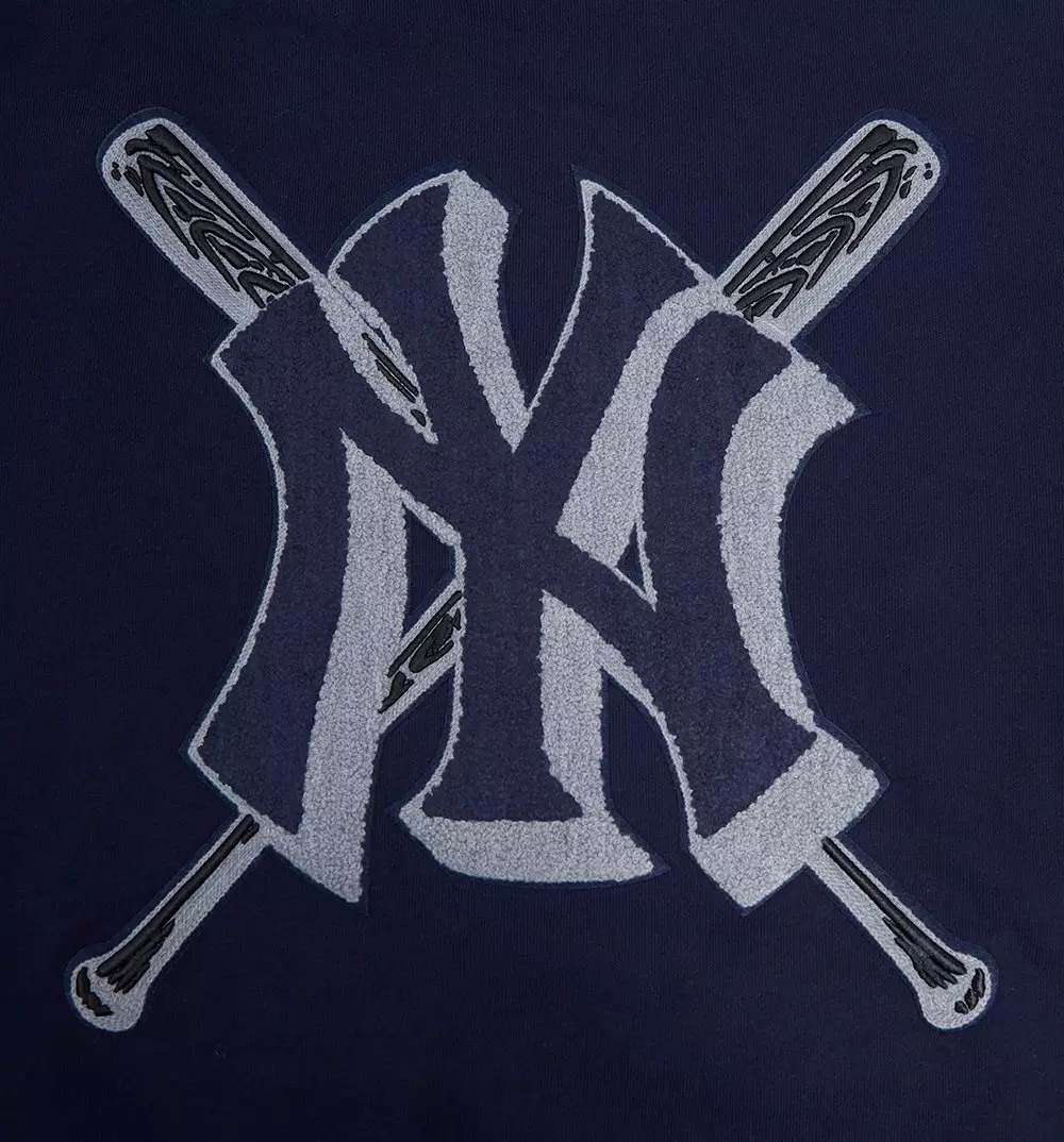 Pro Standard Men's MLB New York Yankees Mashup Rib Crewneck - Navy - NAVY
