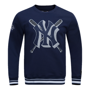 Pro Standard Men's MLB New York Yankees Mashup Rib Crewneck -Navy