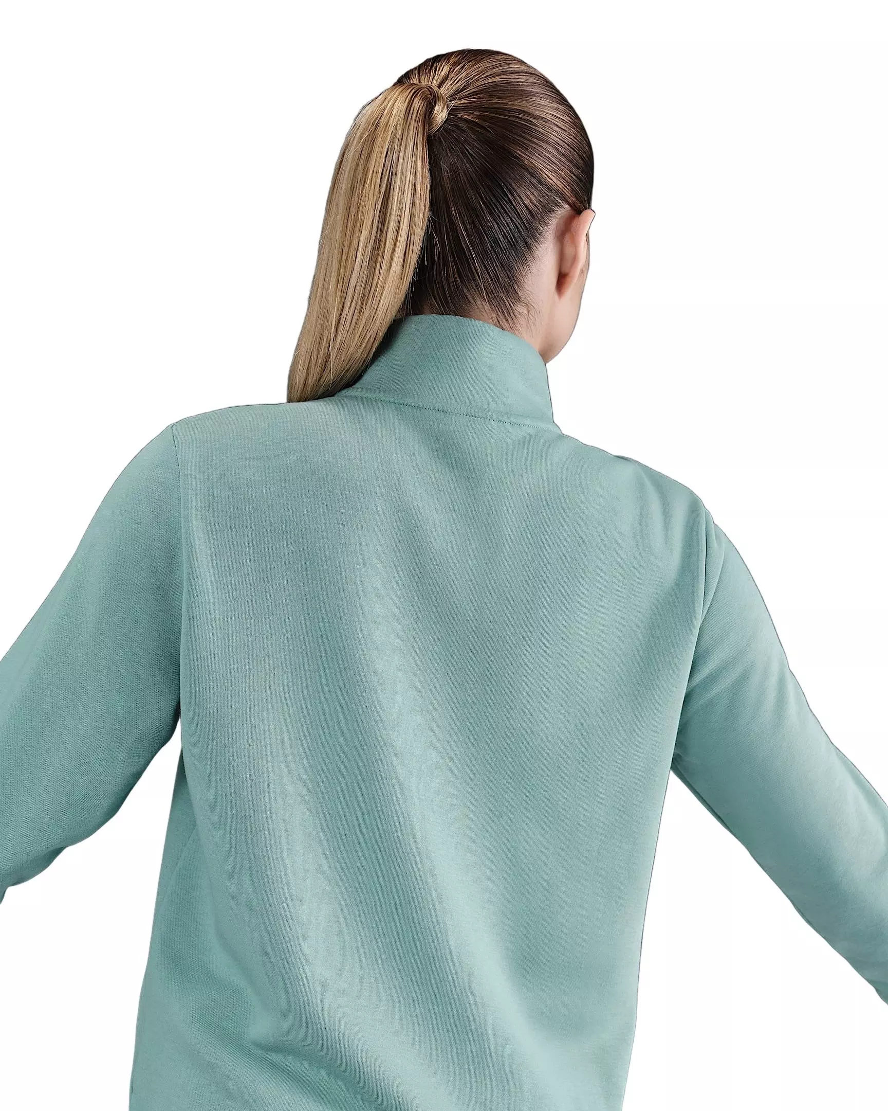 Nike Women's Sportswear Club Fleece Standard 1/4-Zip Sweatshirt -Green/White - GREEN/WHITE